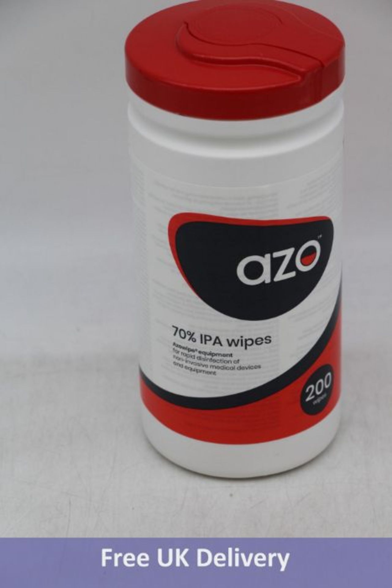 Twelve AZO 70% Hygiene Alcohol Cleaning Wipes, 200 Per Pack