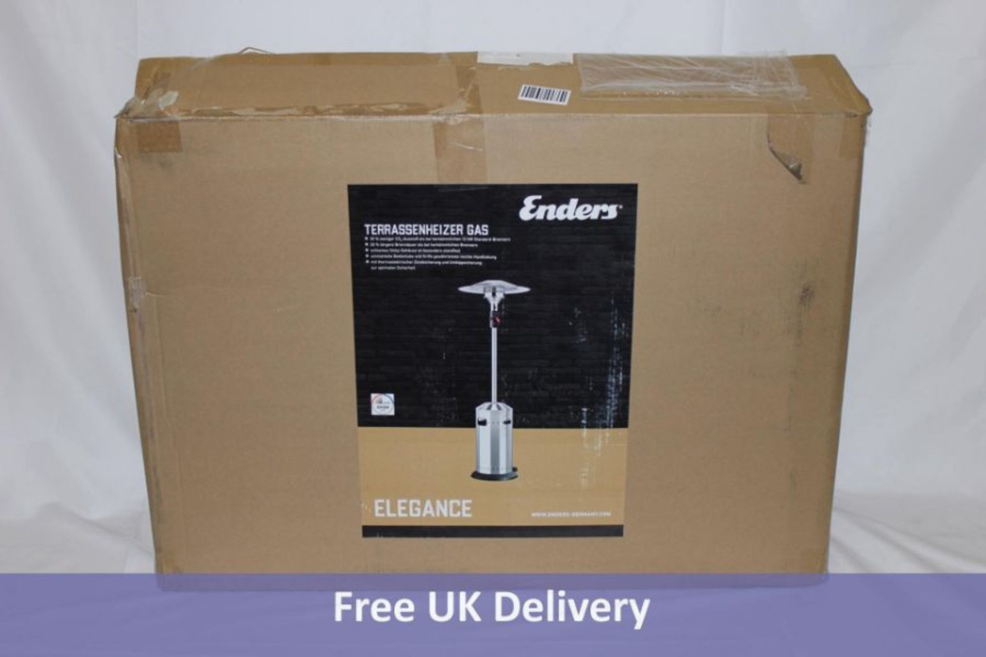 Enders Elegance Gas Patio Heater, 8 kW, 30mbar, Stainless Steel