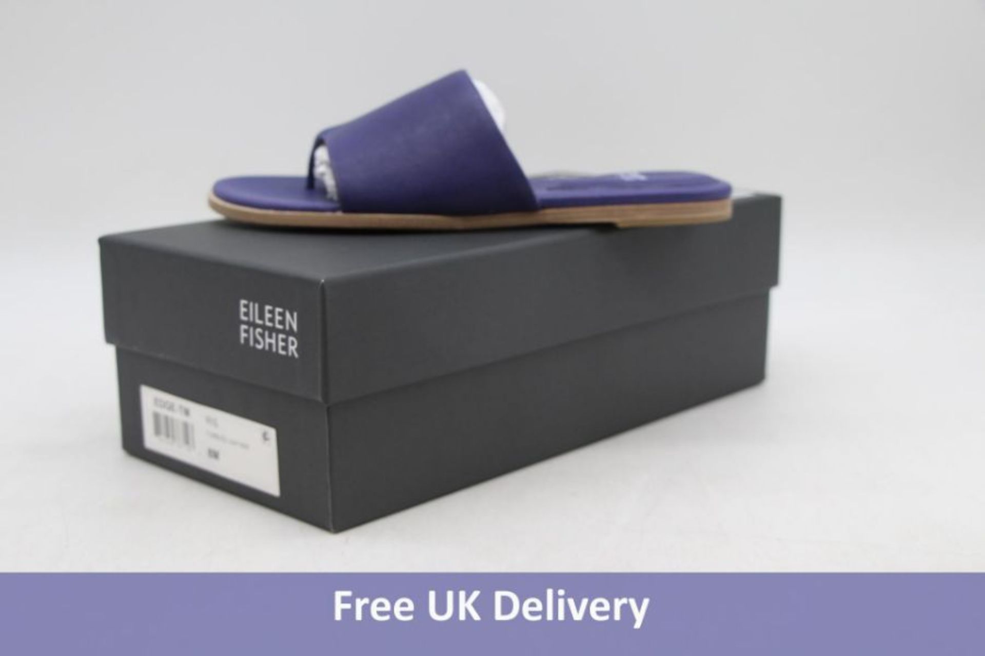 Eileen Fisher Edge Leather Slide Sandal, Iris, 8M
