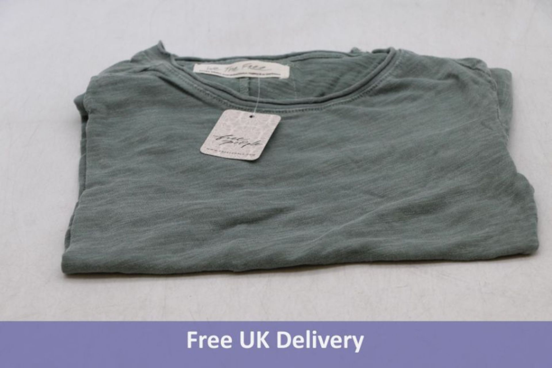 Two Free People Crew Neck Women's T Shirt, Green, One UK M, One UK L, With Tag