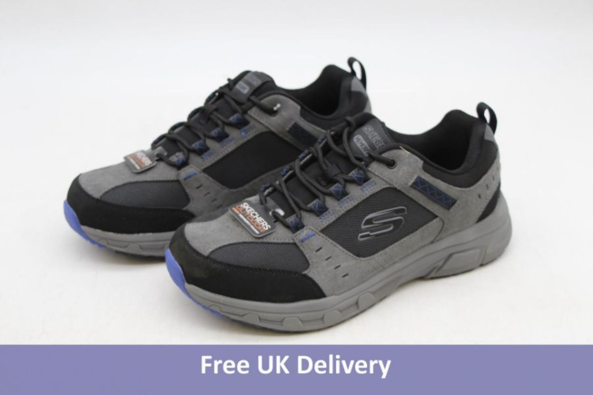 Skechers Men's Memory Foam Trekking Shoes, Grey/Black, UK 9, No Box