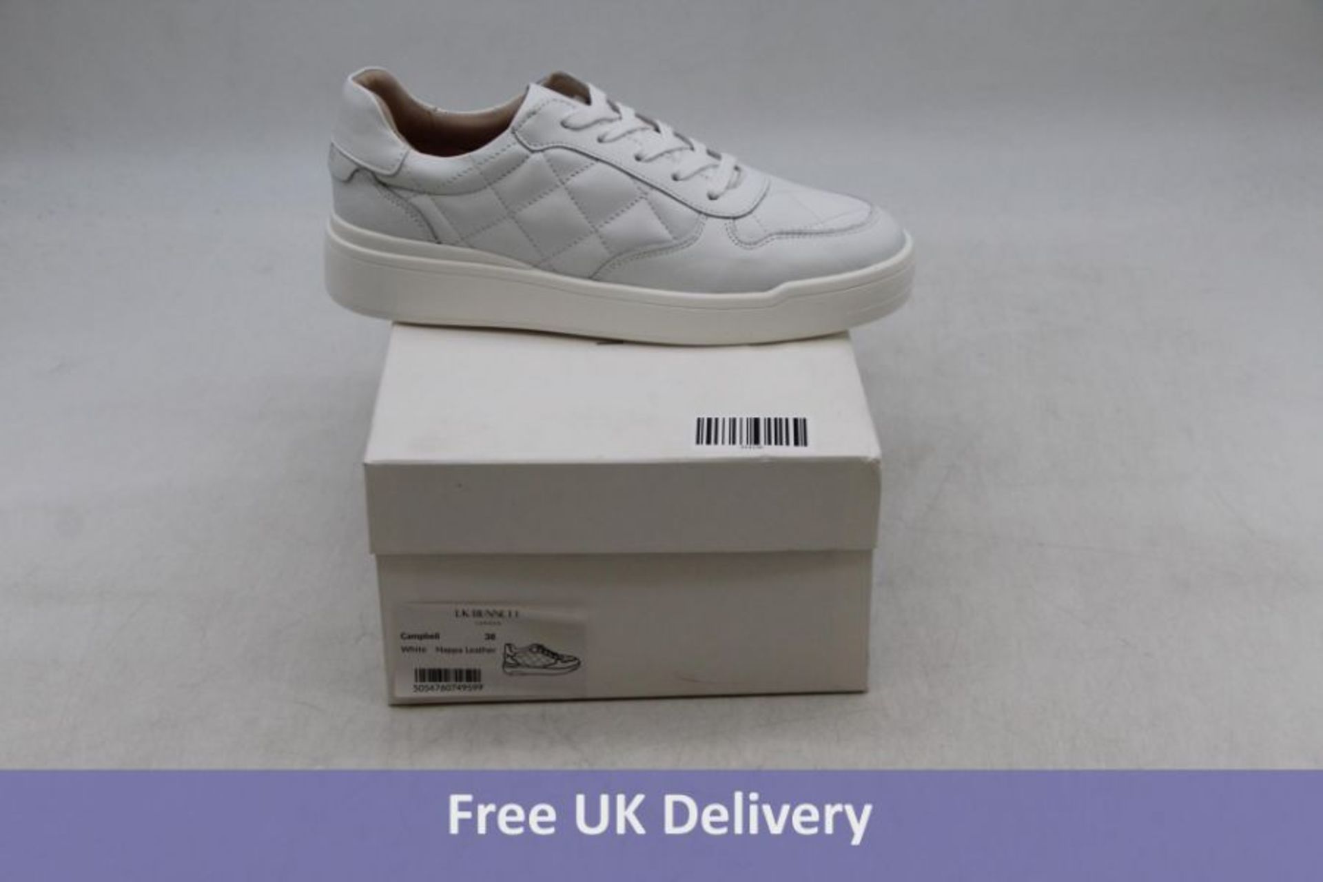 LK Bennett Women's Campbell Quilted Leather Trainers , White, EU 38