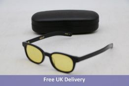 Flatlist Le Bucheron Sunglasses in Solid Black with Yellow Lens