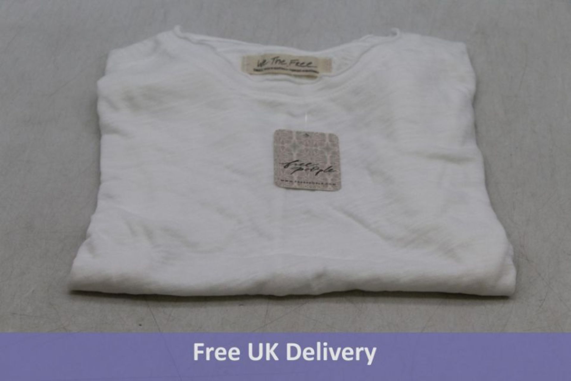 Two Free People Crew Neck Women's T Shirt, White, One UK XS, One UK S With Tag