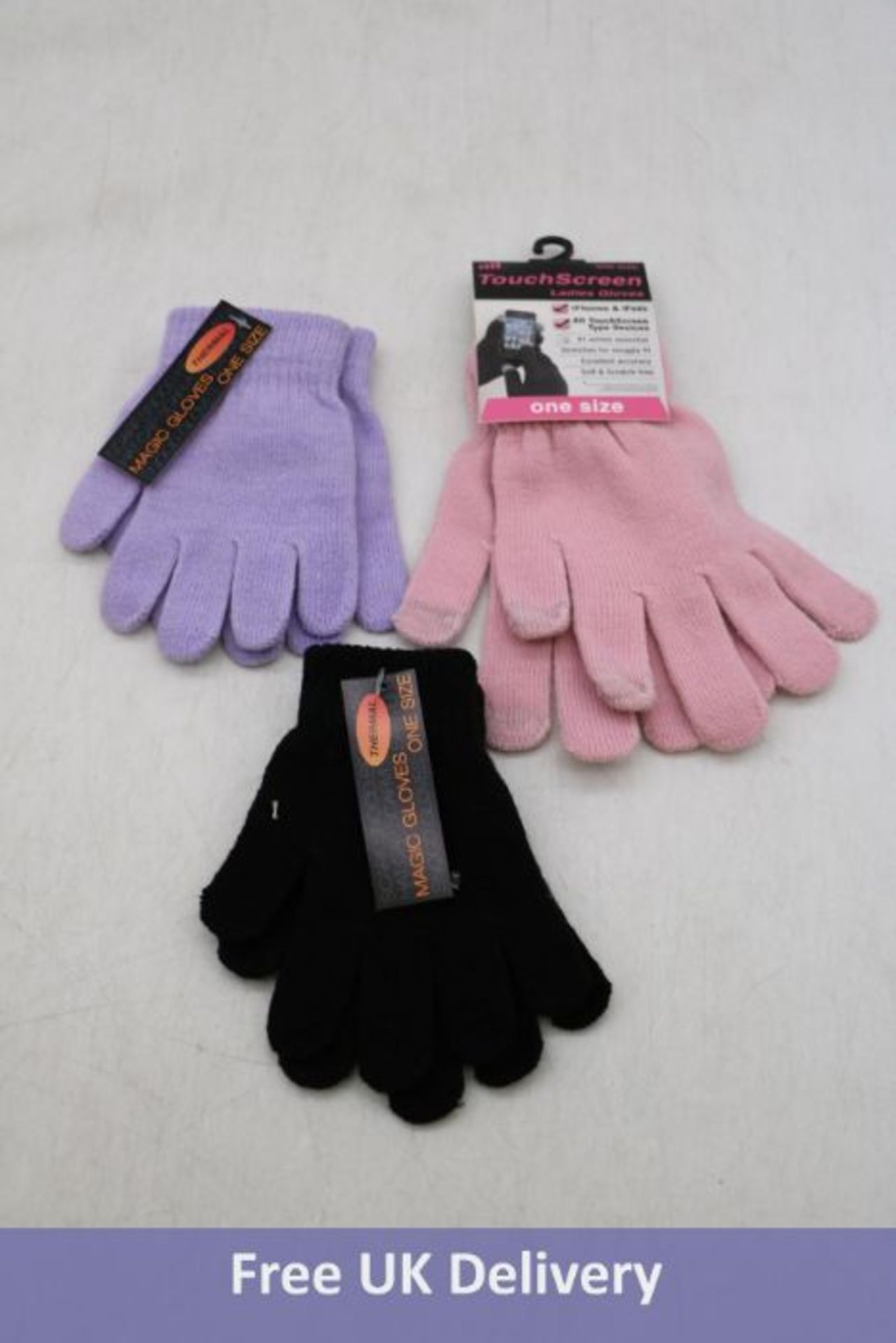 Ten Pairs Childrens Thermal Magic Gloves, Assorted Colours, One Size