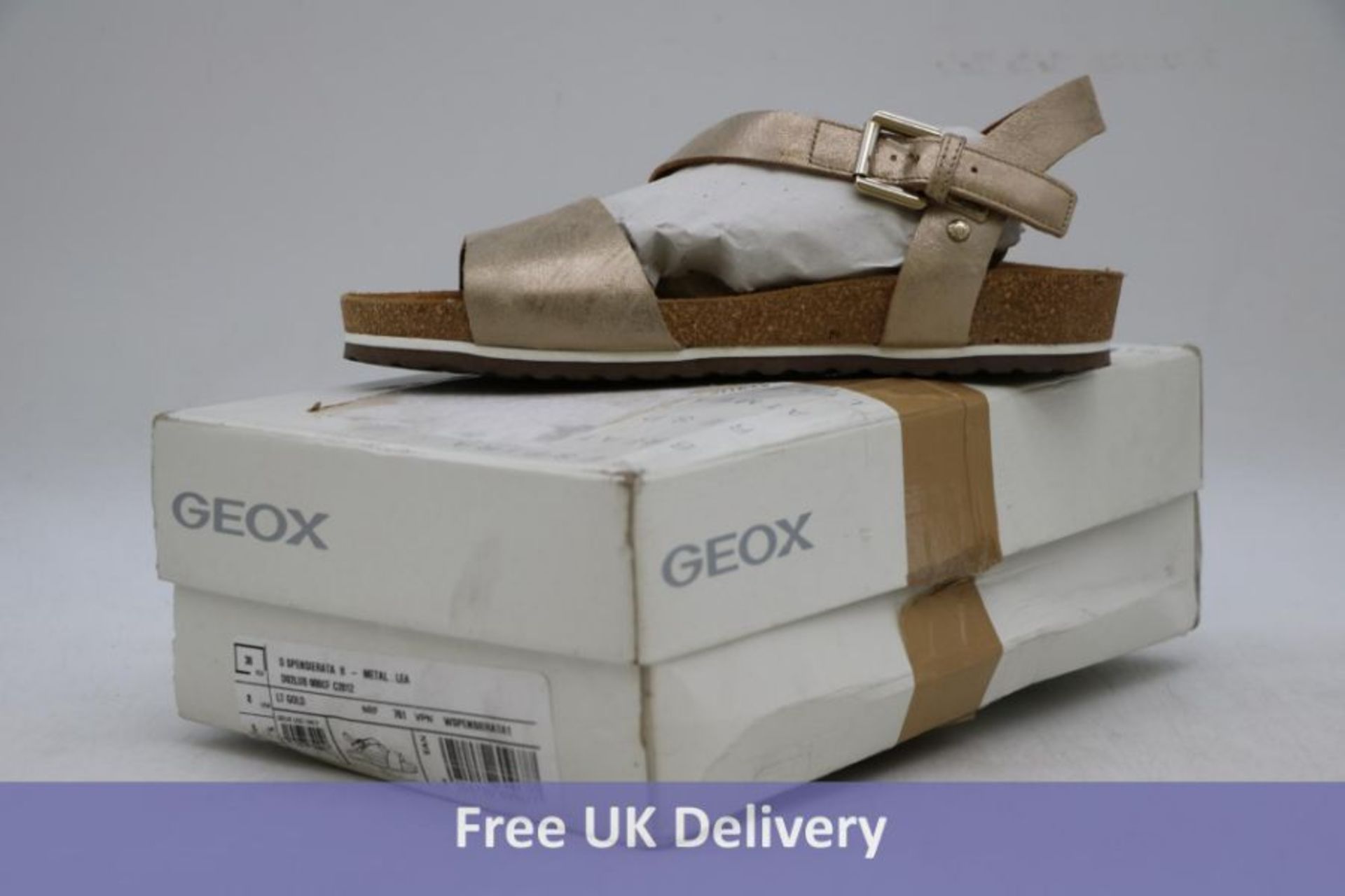 Geox Women's Spensierata Sandals, LT Gold, UK 5. Box damaged