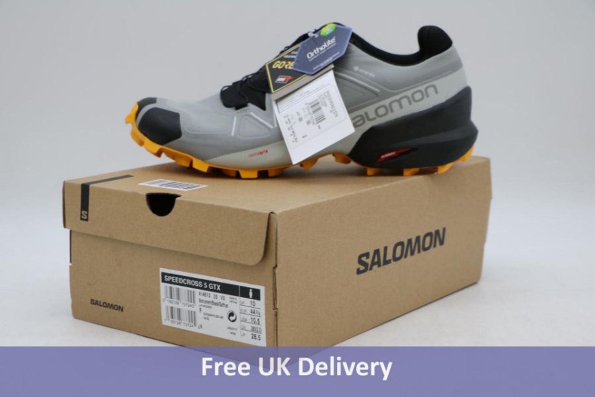 Salomon Men's Speedcross 5 GTX Trainers, Monument /Black/Saffron, UK 10