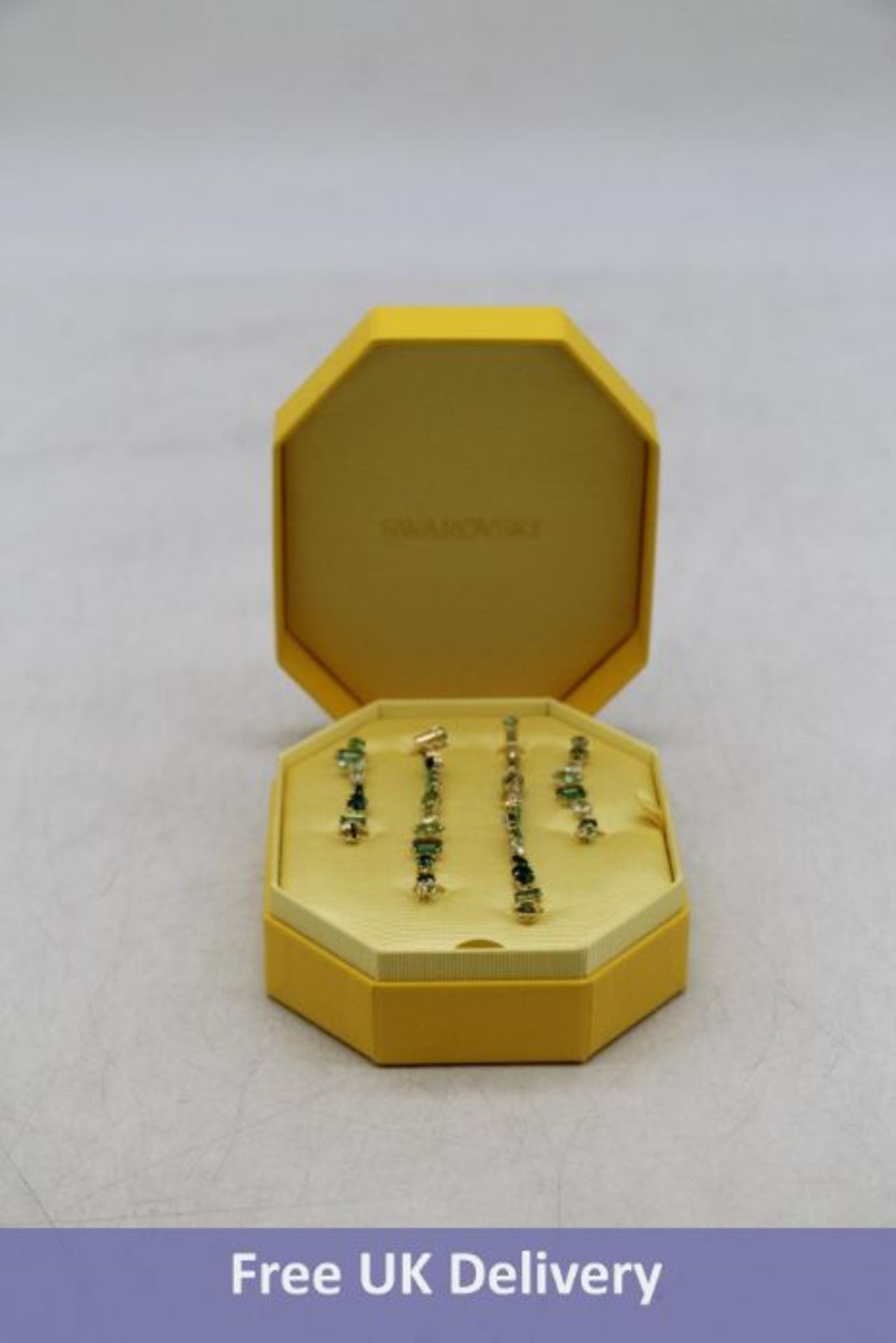 Swarovski Gema Multi-Coloured Crystal Yellow Gold Tone Plated Drop Earrings, 5613734