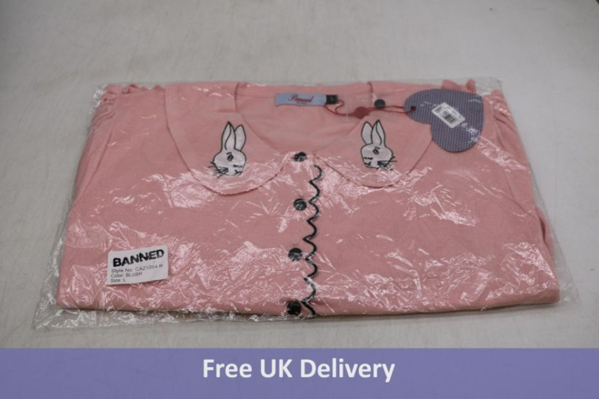 Three Banned Retro Women's 1950's Bunny Hop Dancing Days Knitted Cardigans, Pink, UK XL
