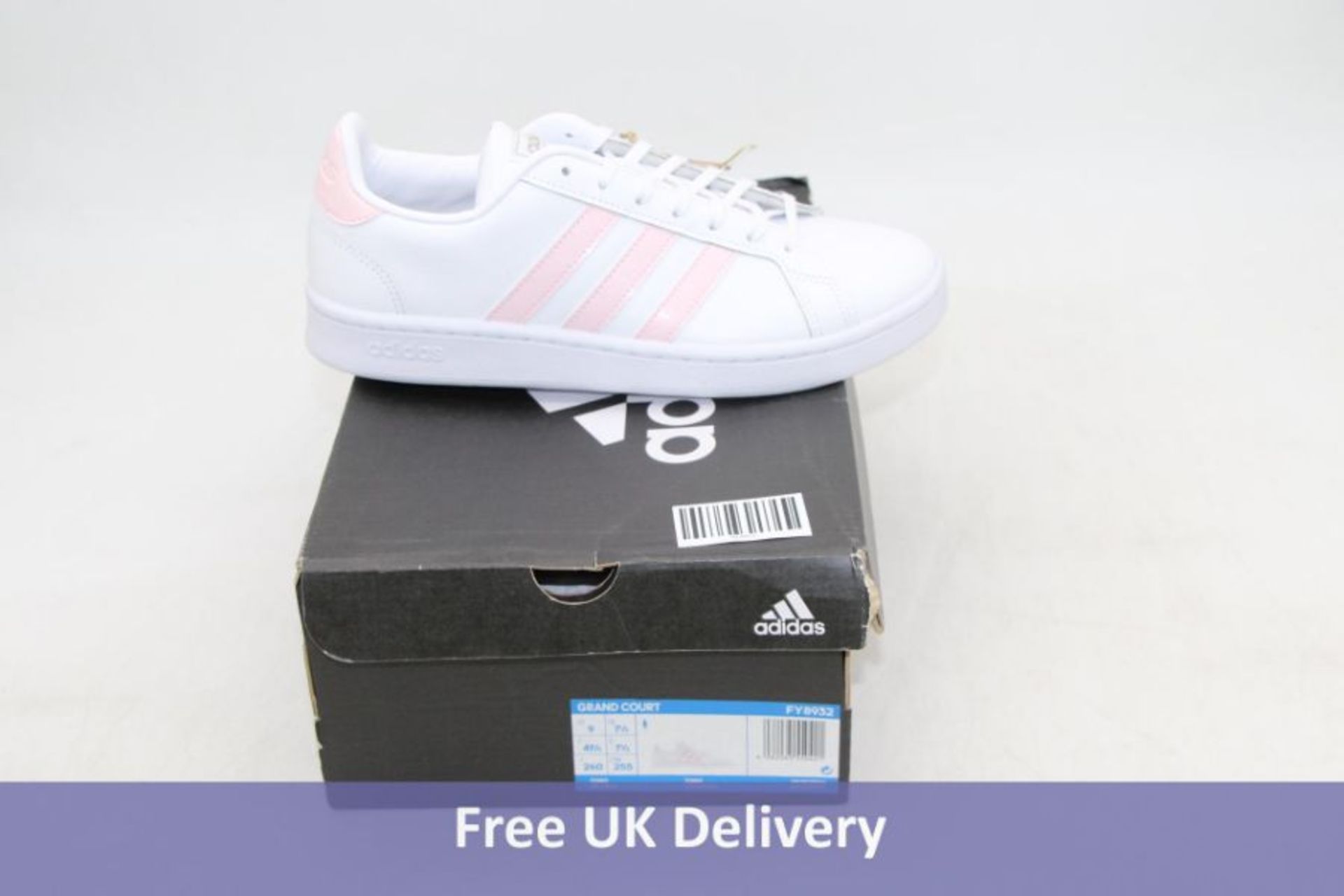 Adidas Women's Grand Court Trainers, White/Pink, UK 7.5