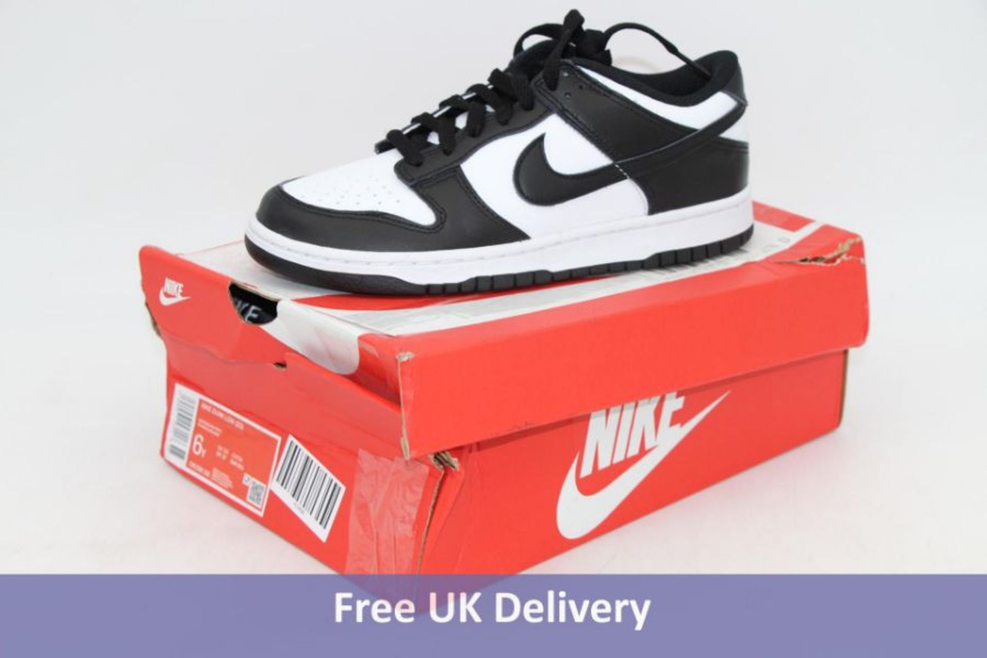 Nike Dunk Low GS, Black/White, UK 5.5. Box damaged