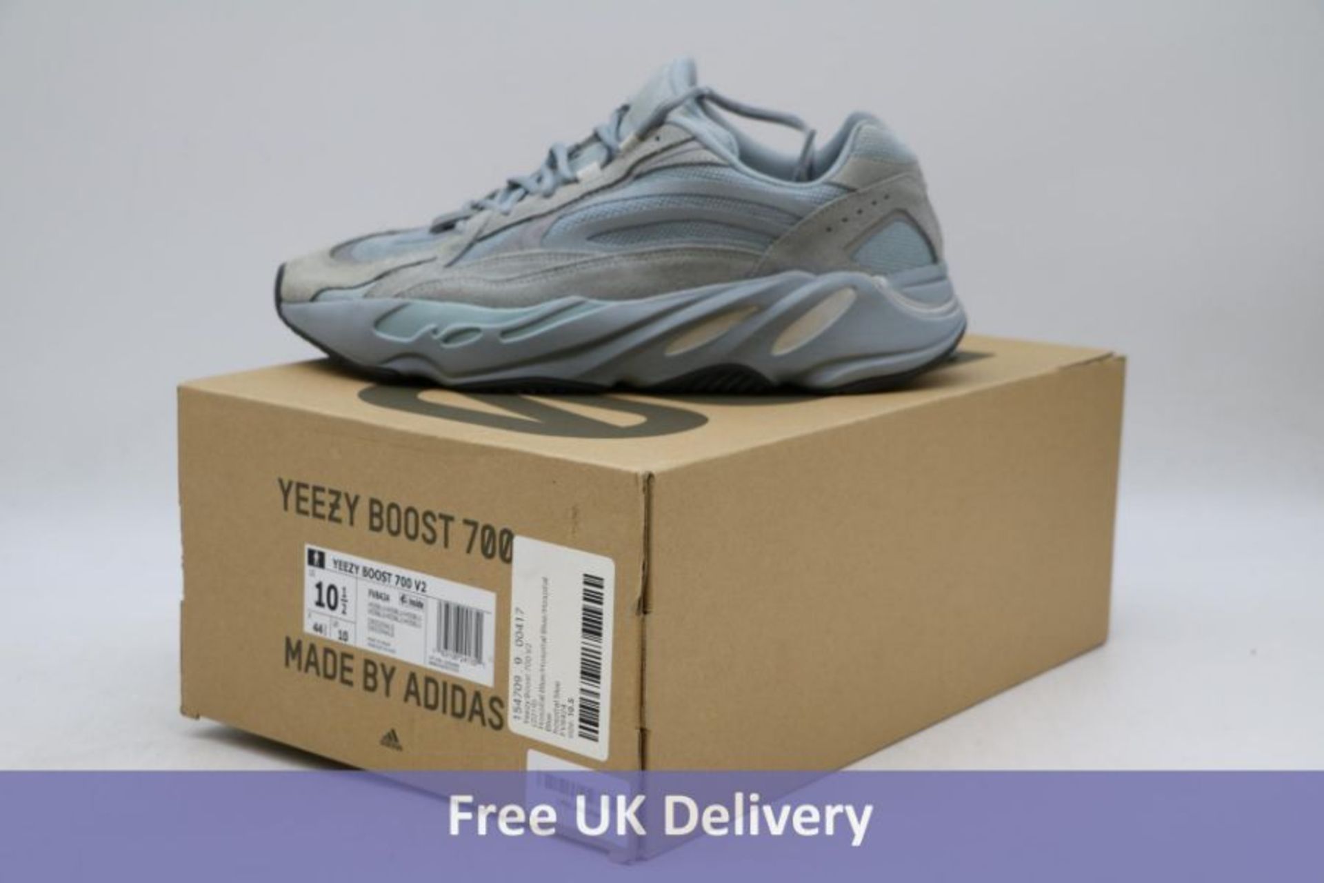 Adidas Yeezy Boost 700 V2 Trainers, Hospital Blue, UK 10, with Original Box. Used, Good Condition, S