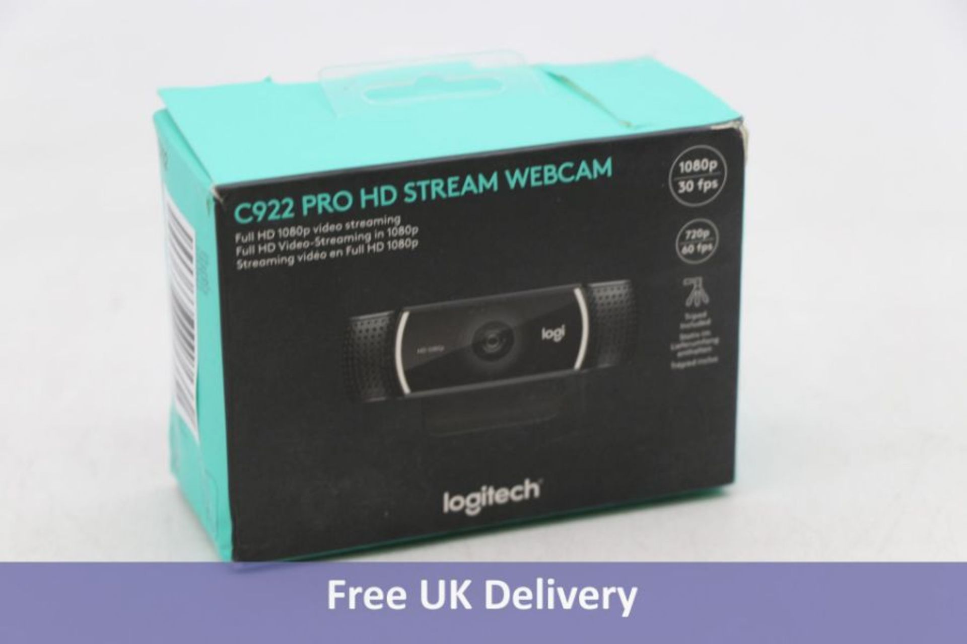 Logitech C922 Pro HD Stream Webcam, Black