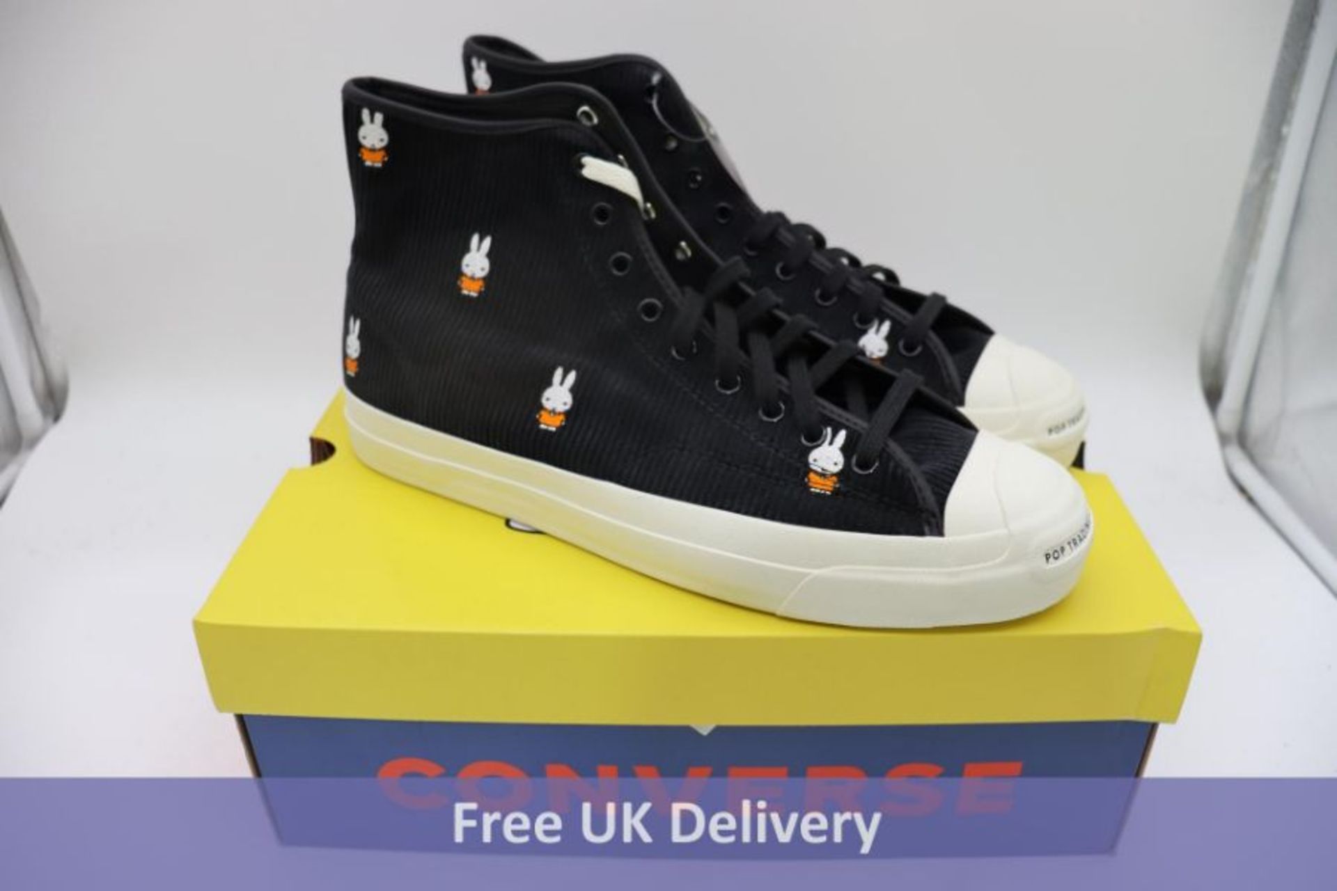 Converse Jack Purcell Pro Hi POP Trading Company, Black/White/Egret, UK 9