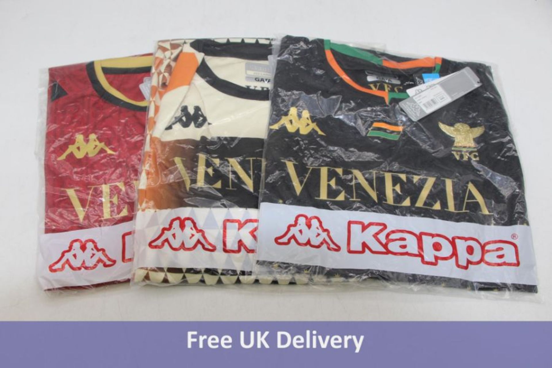 Three Venezia FC Kappa Football Shirts, 2021/22 Season, XXXL