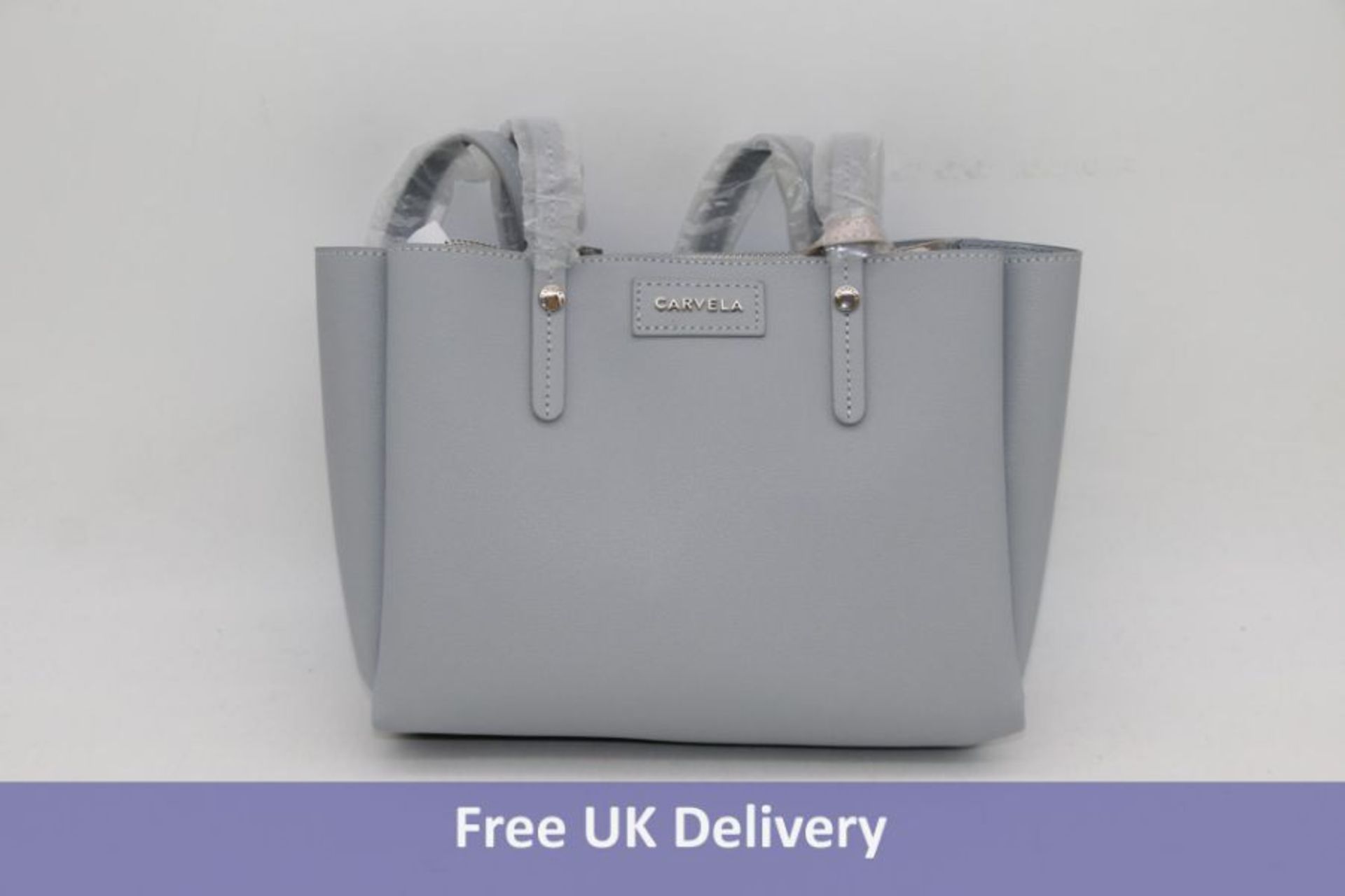 Two Carvela Bags to include 1x Mini Freya, Blue with Straps and 1x Rebel Chain Mini Handbag, White w