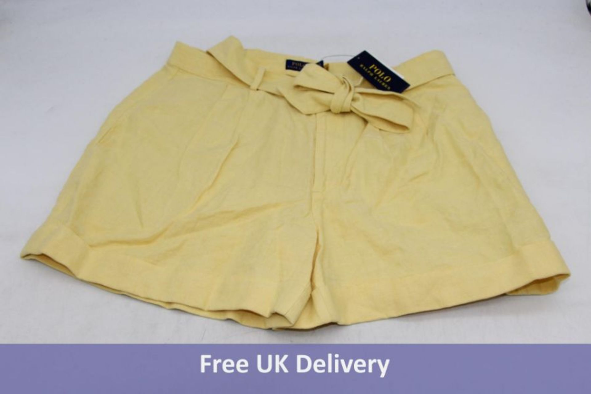 Polo Ralph Lauren Linen Shorts, Yellow, Size 12