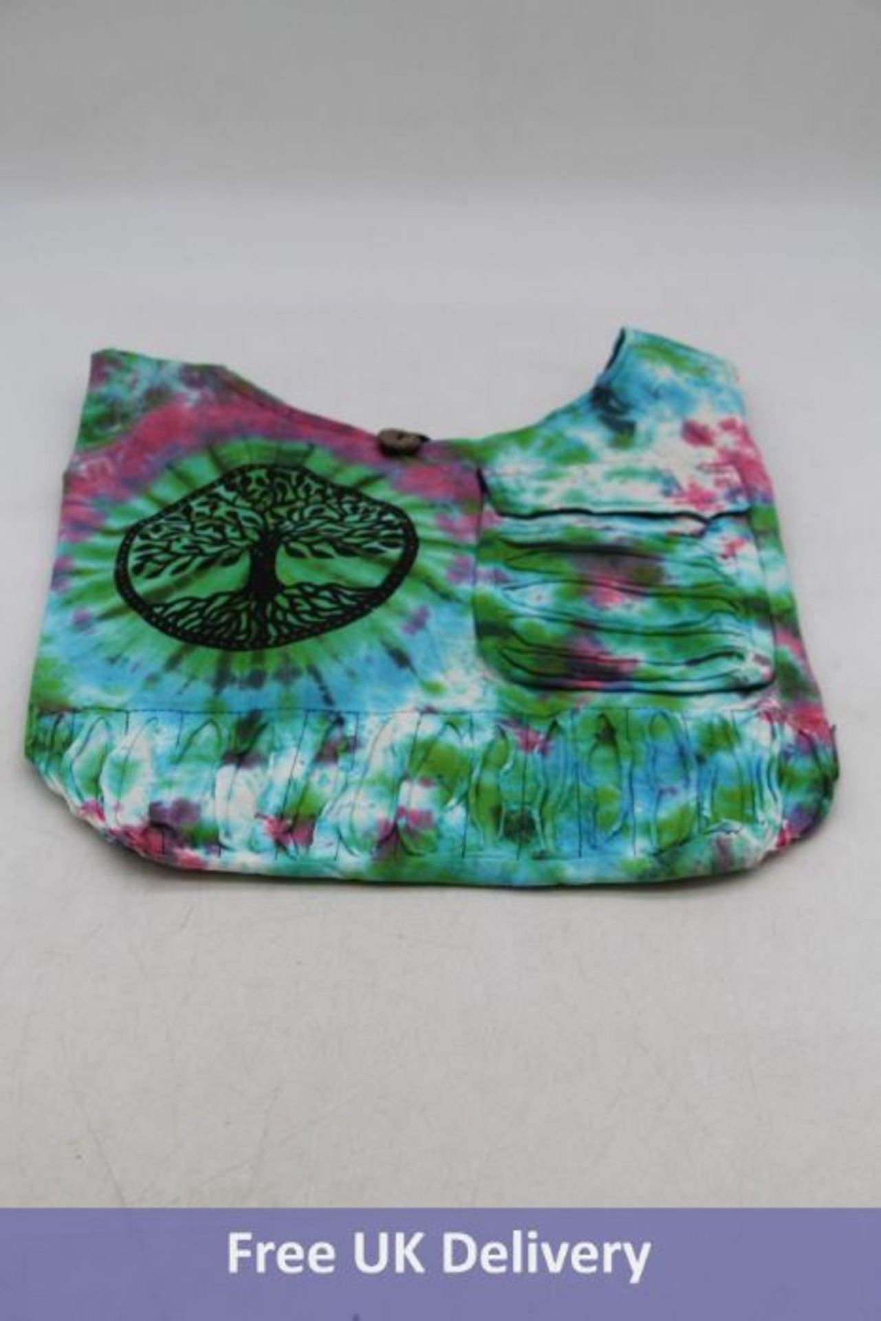 Twenty-five Gheri Hippy Sling Bag Hippie Beach Handbag Shoulder Festival, Green/Multi - Image 2 of 5