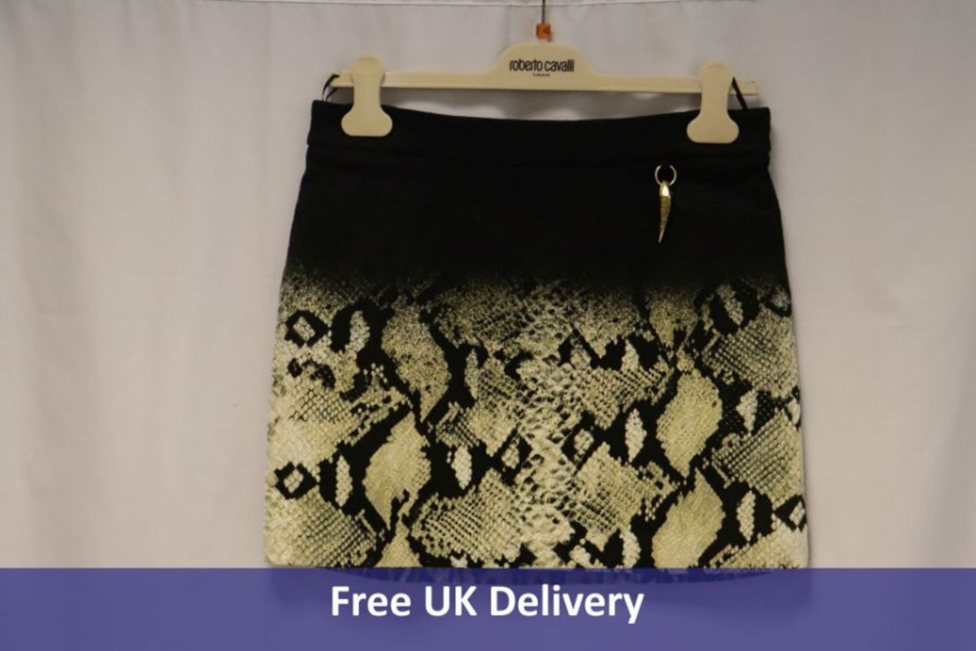 Roberto Cavalli Women's Python and Ocelot Print Mini Skirt, Size 42