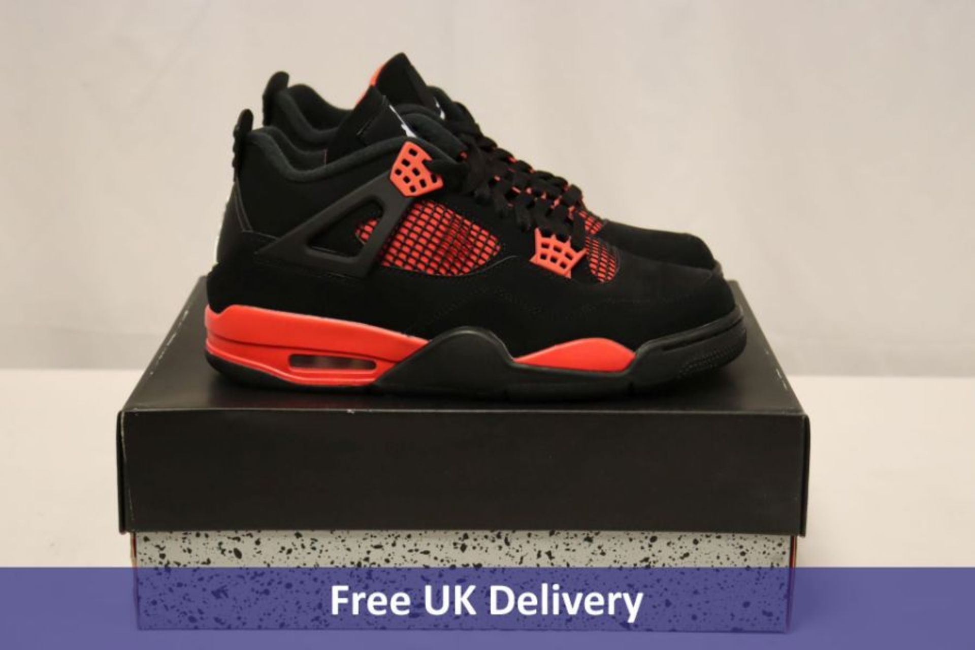 Air Jordan 4 Retro Red Thunder Trainers, Black/Multicolor, UK 8