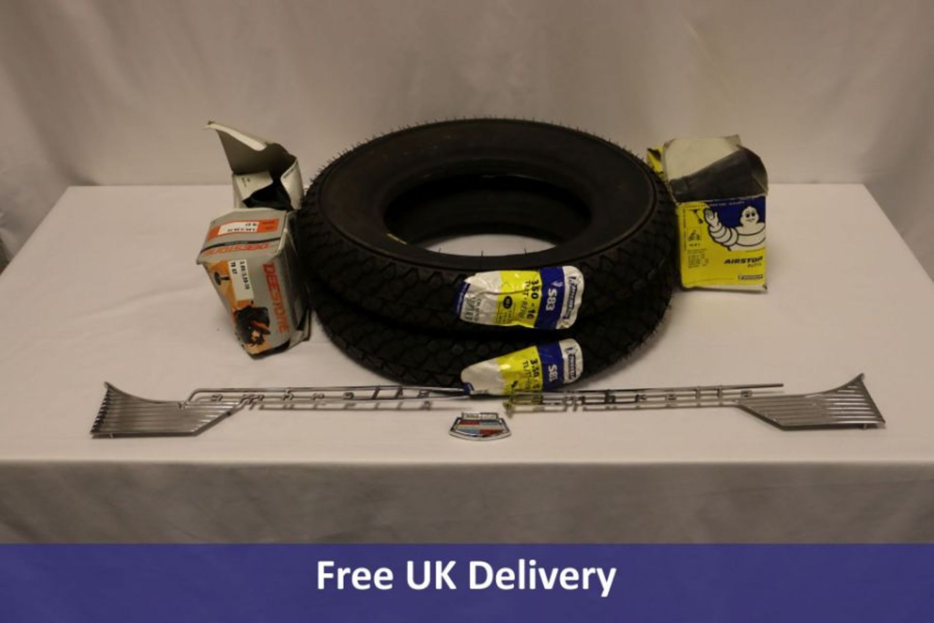 Two Michelin S83 Scooter Tyres, 3.50-10 and 4 x Inner Tubes to Fit