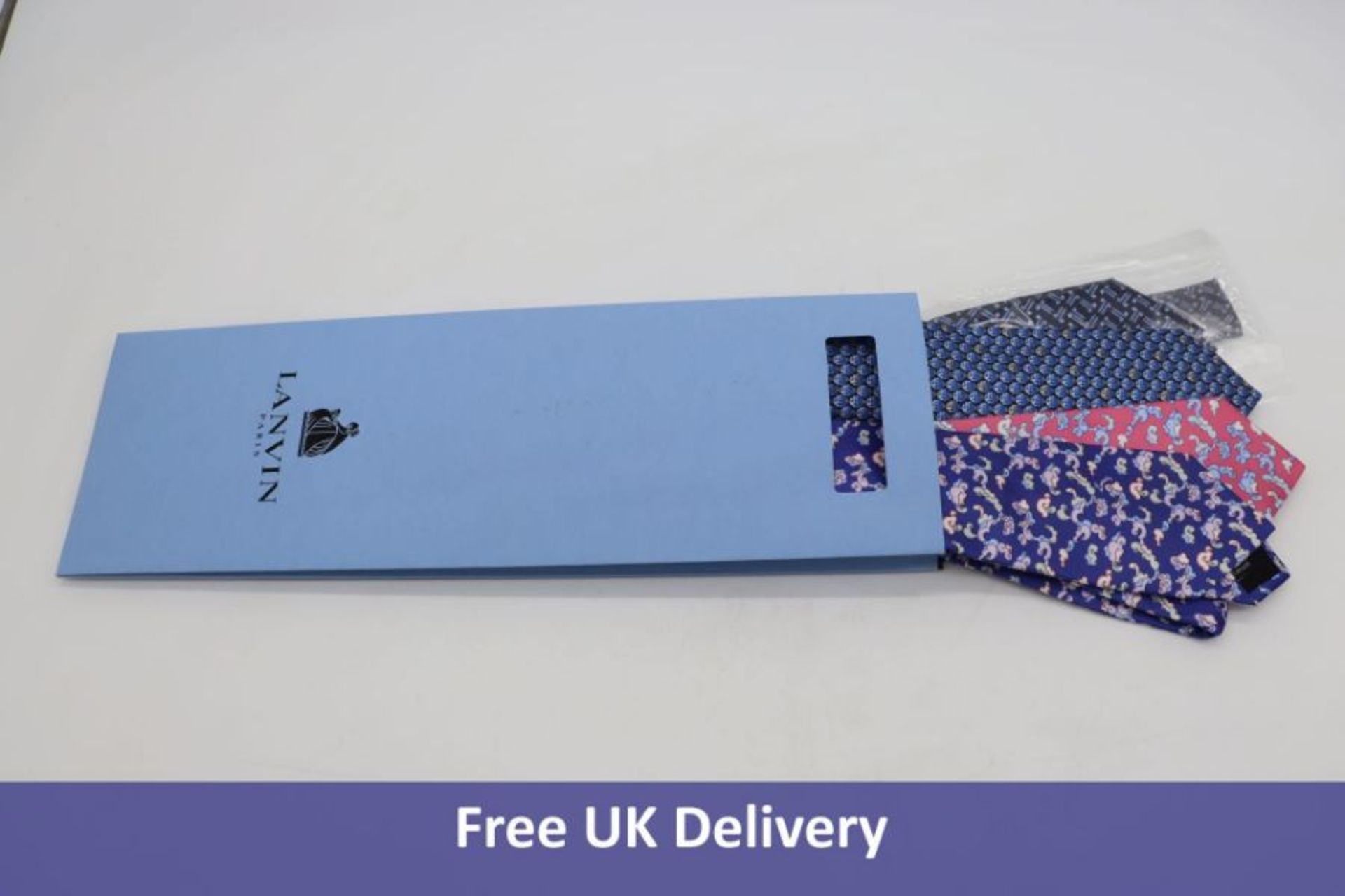Four Lanvin Silk Ties, 4 Asst Colours and Styles, Will Vary