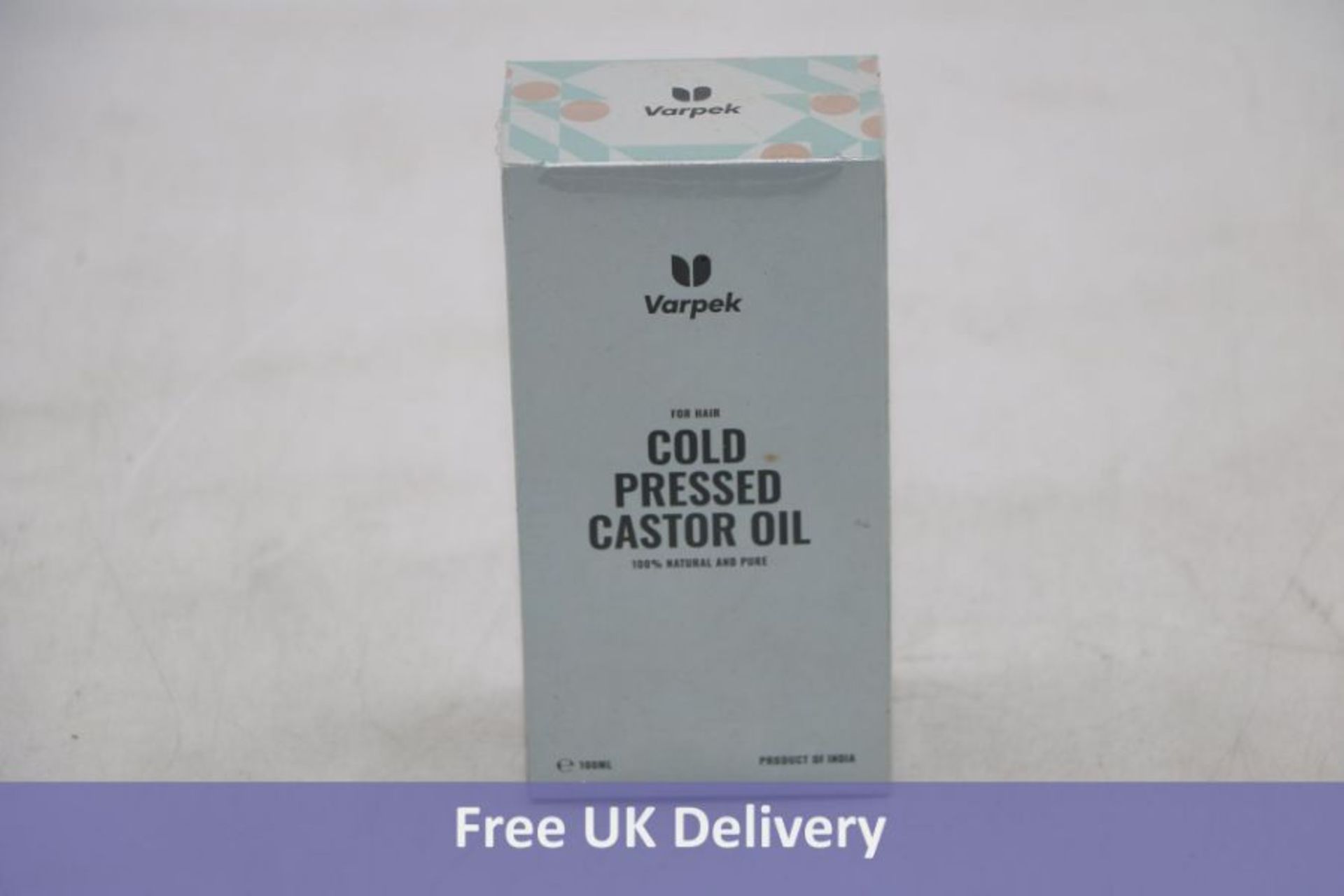 Approximately 100x Bottles Varpek Cold Pressed 100% Natural And Pure Castor Oil, 100ml, Expiry 12/04