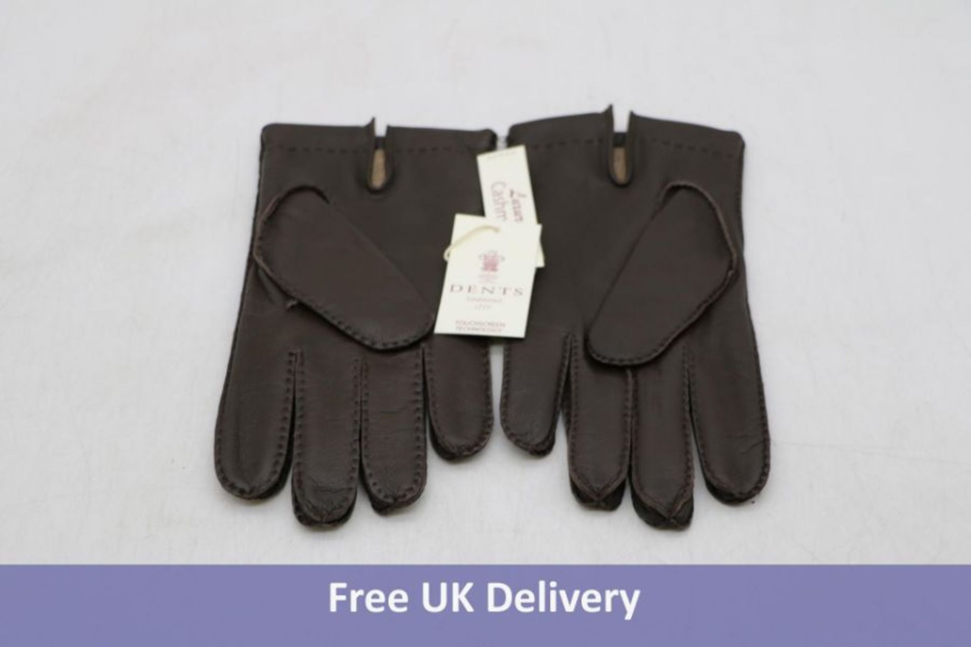 Dents Men's Bath Leather Gloves, Brown, Size L