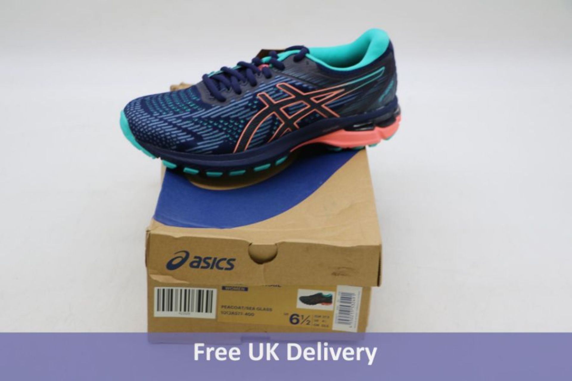 Asics Women's GT 2000 8 Trail Trainers, Peacoat/Sea Glass, UK 4.5. Box damaged