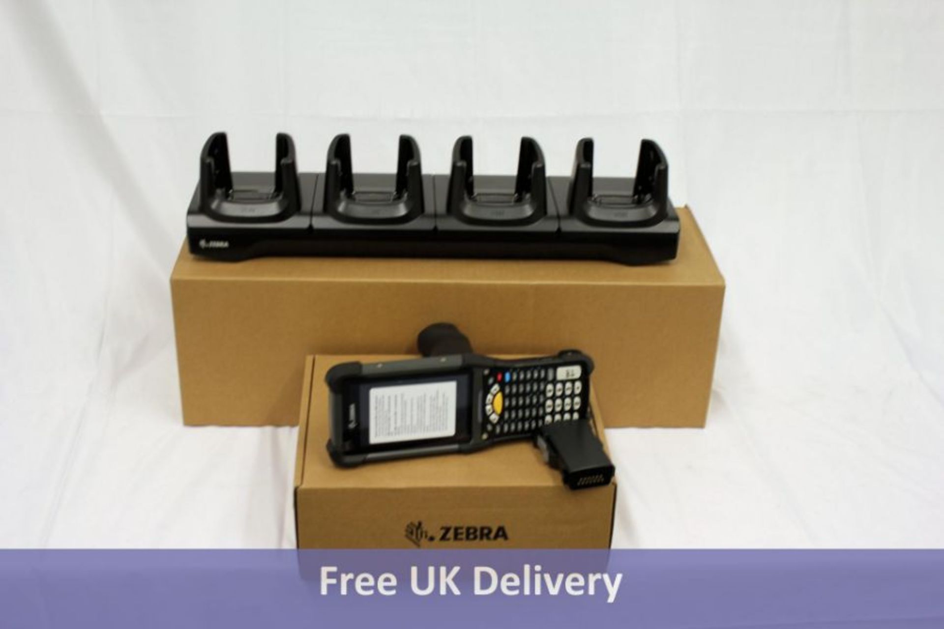 Zebra MC930B Scanning Gun and Four Slot Charging Station