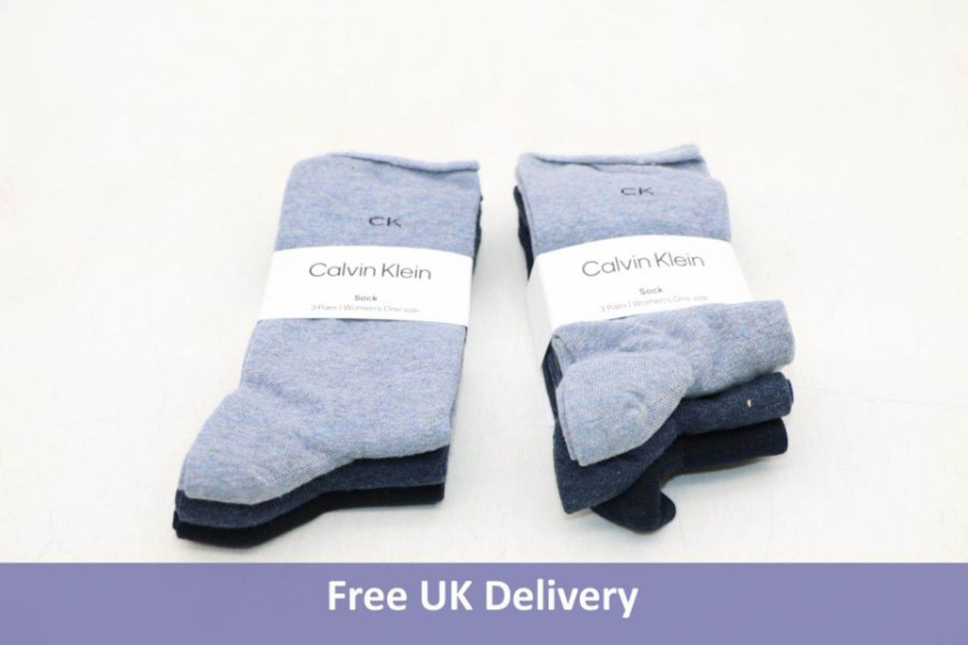 Fifteen Calvin Klein Women's Socks, One Size, Denim Melange, 3 Pairs Per Pack