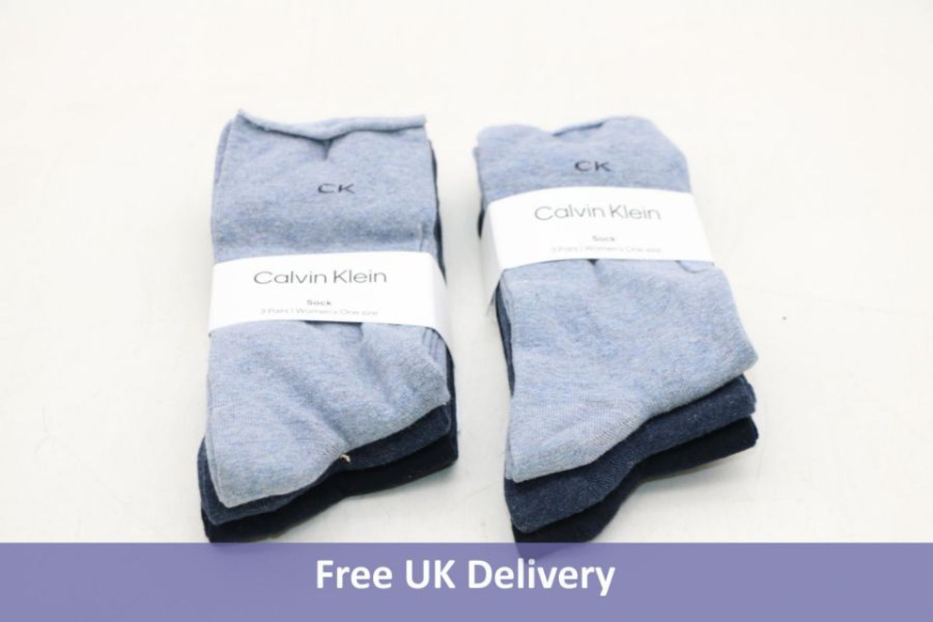 Twelve Calvin Klein Women's Socks, One Size, Denim Melange, 3 Pairs Per Pack