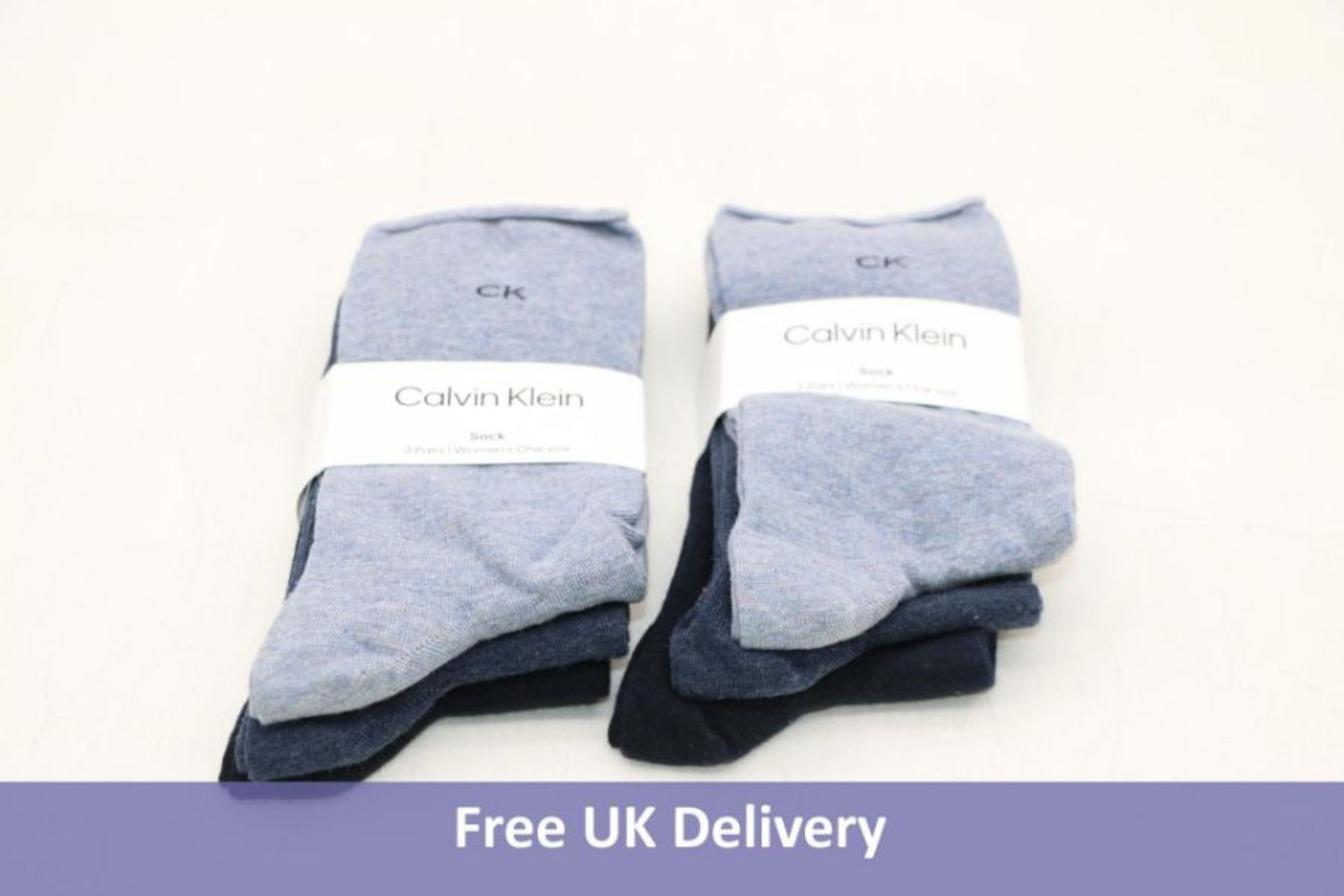 Fifteen Calvin Klein Women's Socks, One Size, Denim Melange, 3 Pairs Per Pack