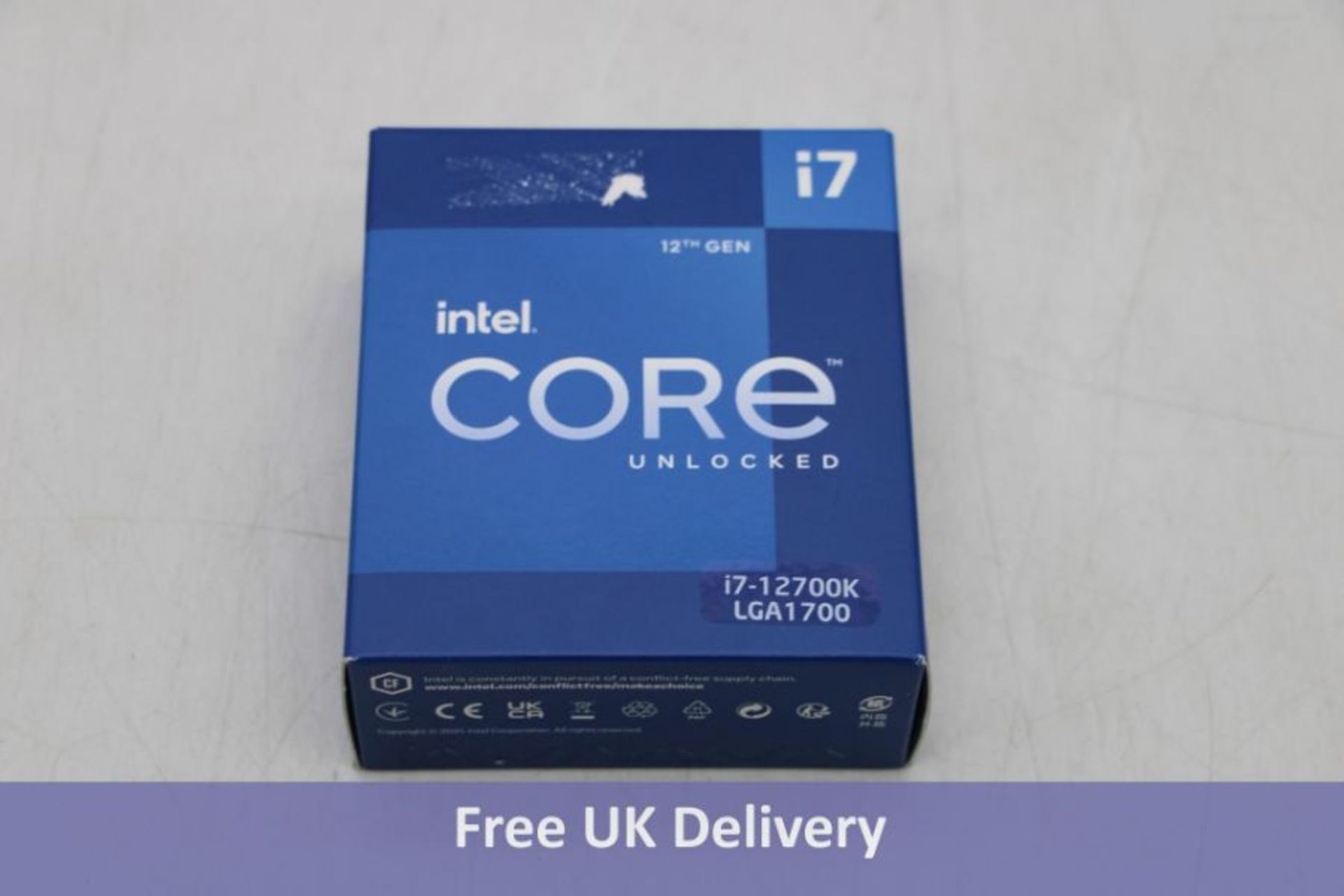 Intel Core i7-12700K 12th Gen Desktop Processor. Boxed, box damaged