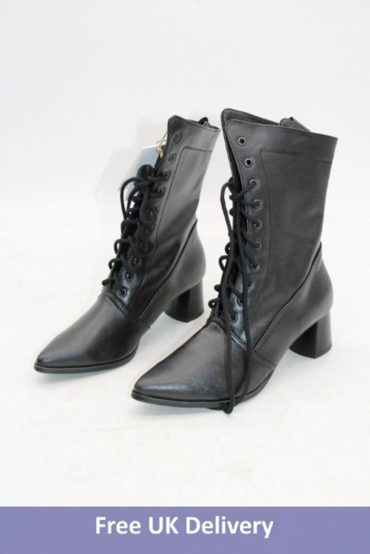 High Boots Cactus Leather Boots, Black, Size 39, No Box