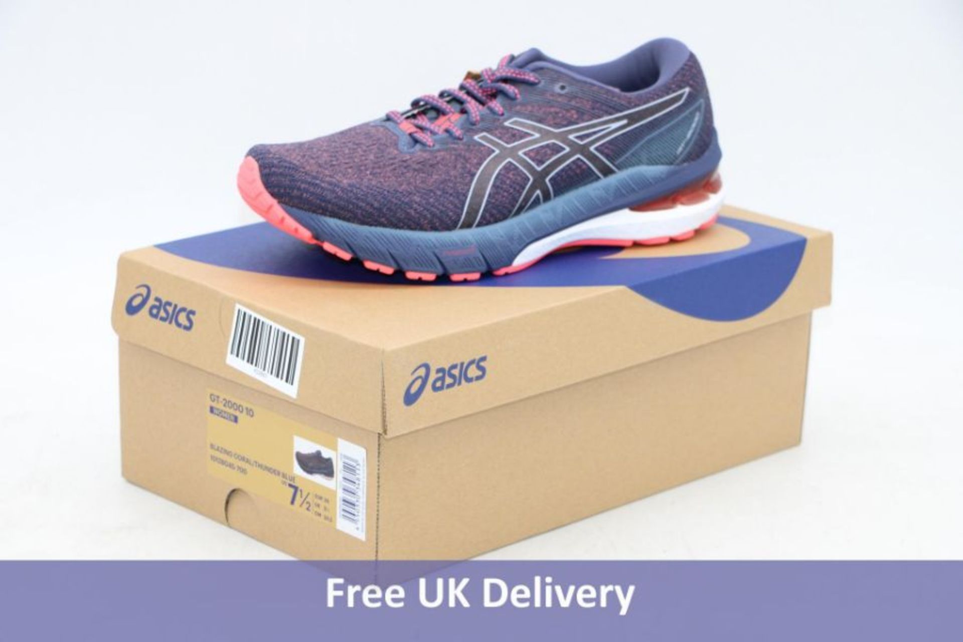 Asics Woman's GT 2000 10 Running Shoes, Blazing Coral/Thunder Blue, UK 7