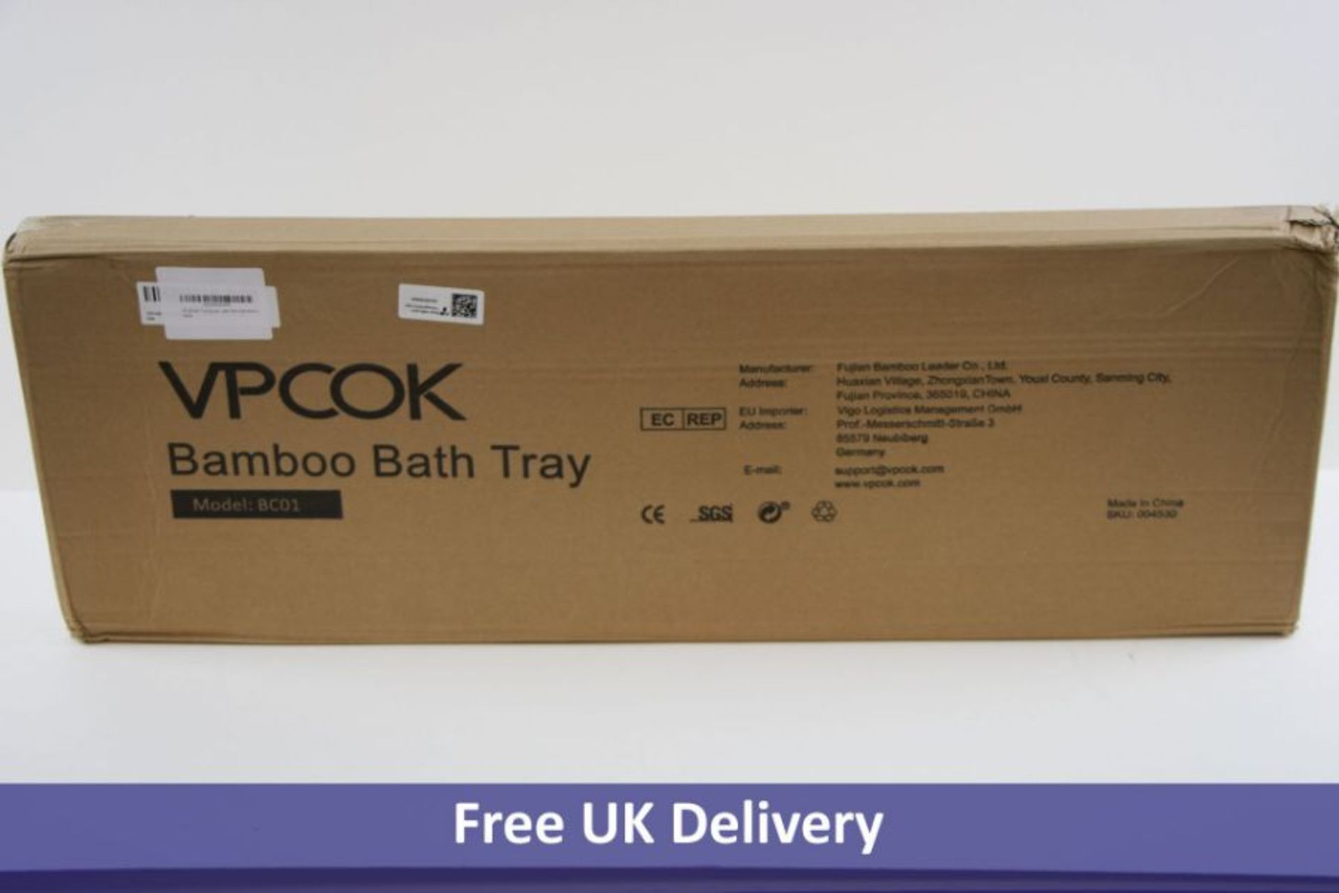 Vpcok Bamboo Bath Tray, Model BC01