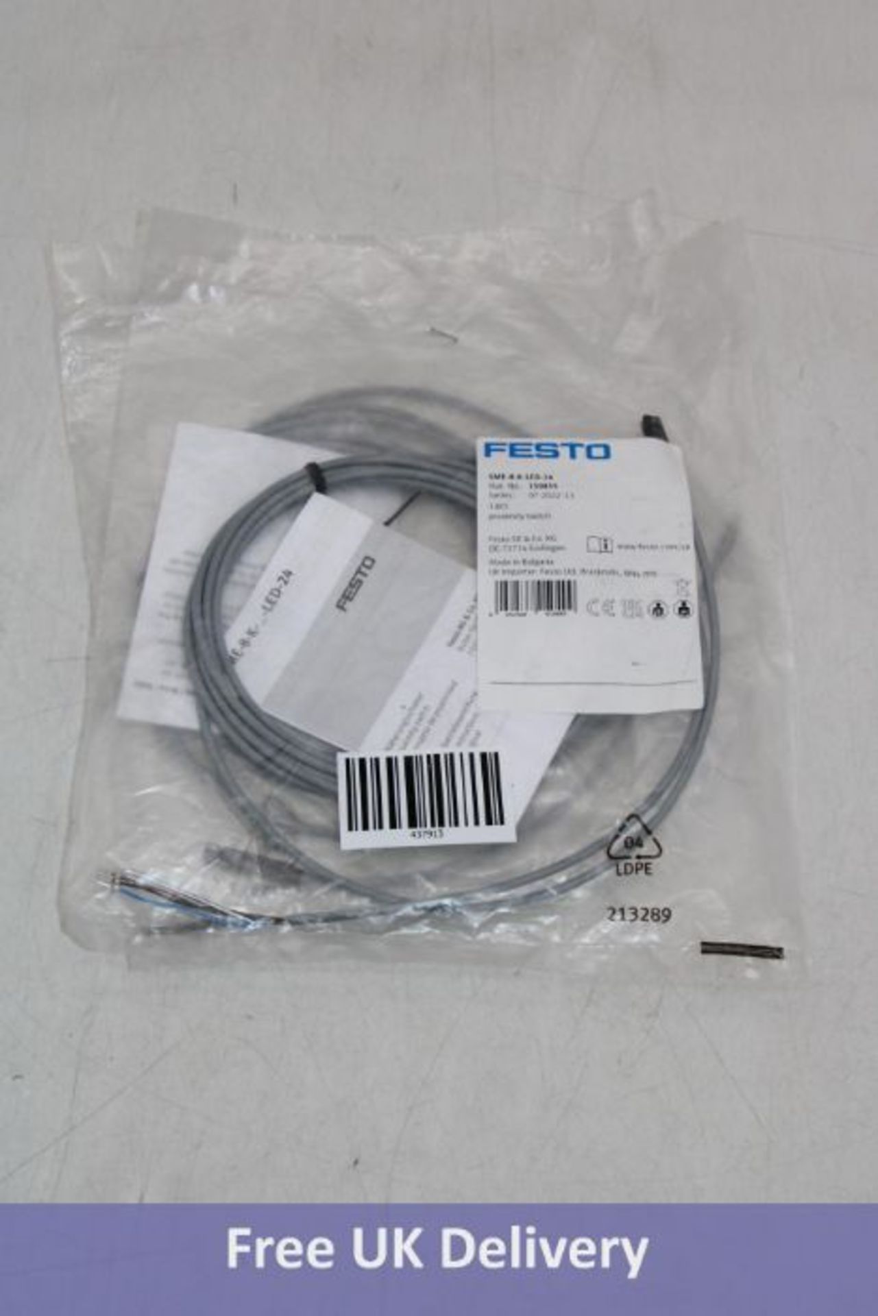 Two Festo Proximity Sensor Pneumatic Position Detector, SME-8-K-LED-24