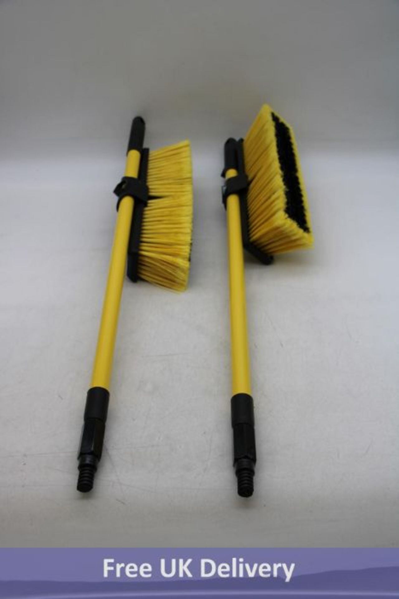 Twelve Bulldozer Heavy Duty Industrial Long Handled Yard Brush, Yellow/Black