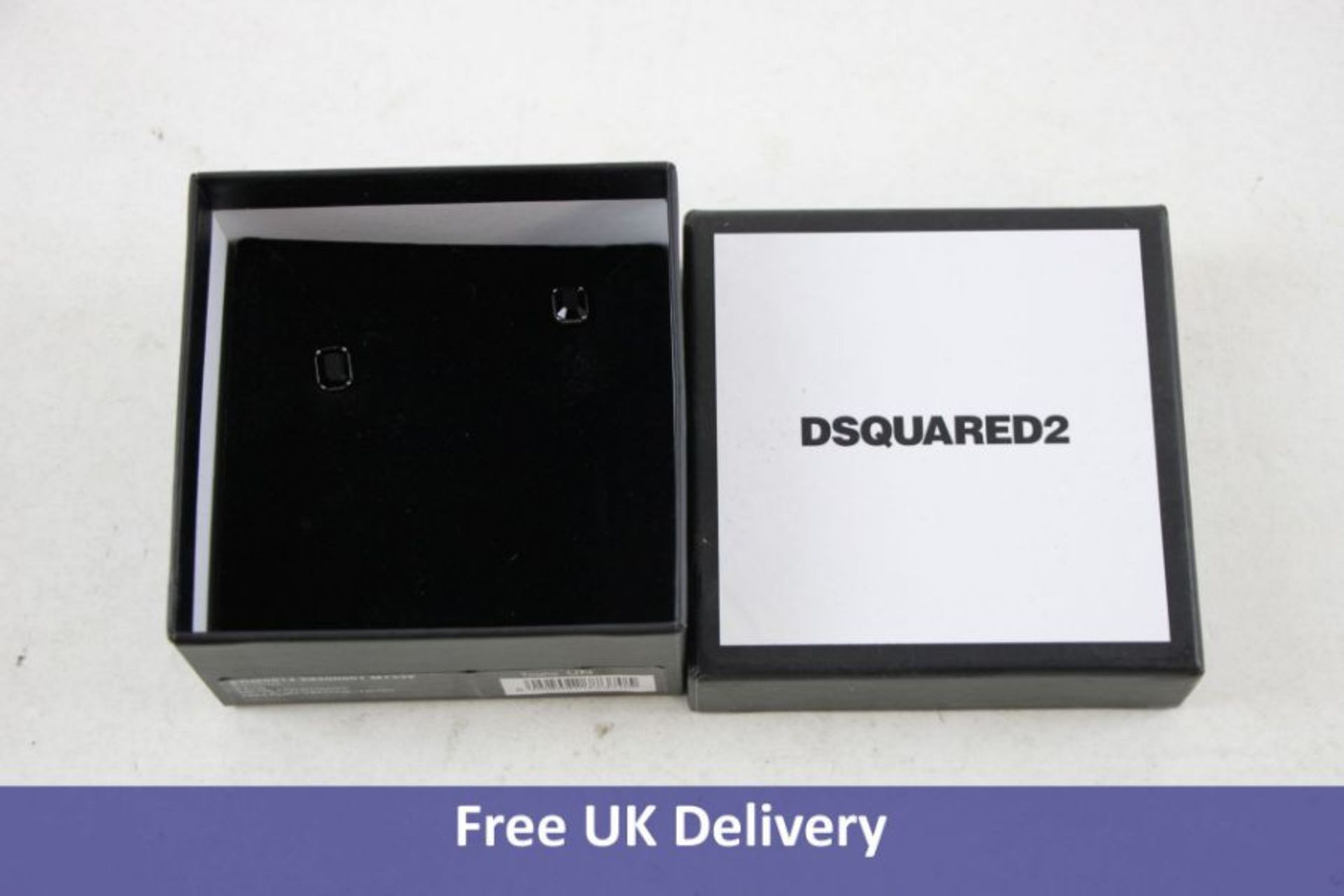 Dsquared2 Silver and Black Crystal Clip-On Earrings