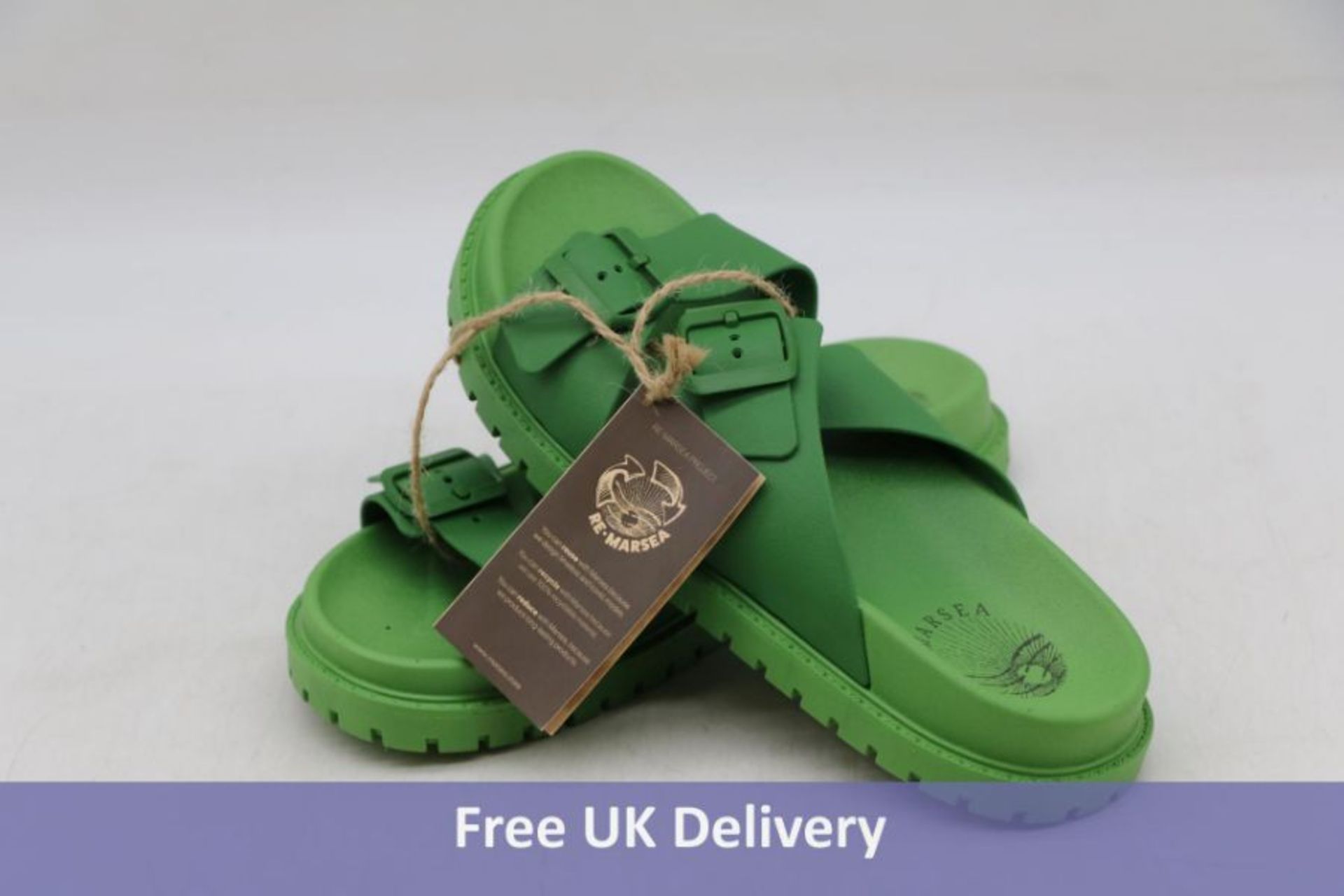 Yselia Unisex Double Strap Sandals, Forest Green, Size 42. Box damaged