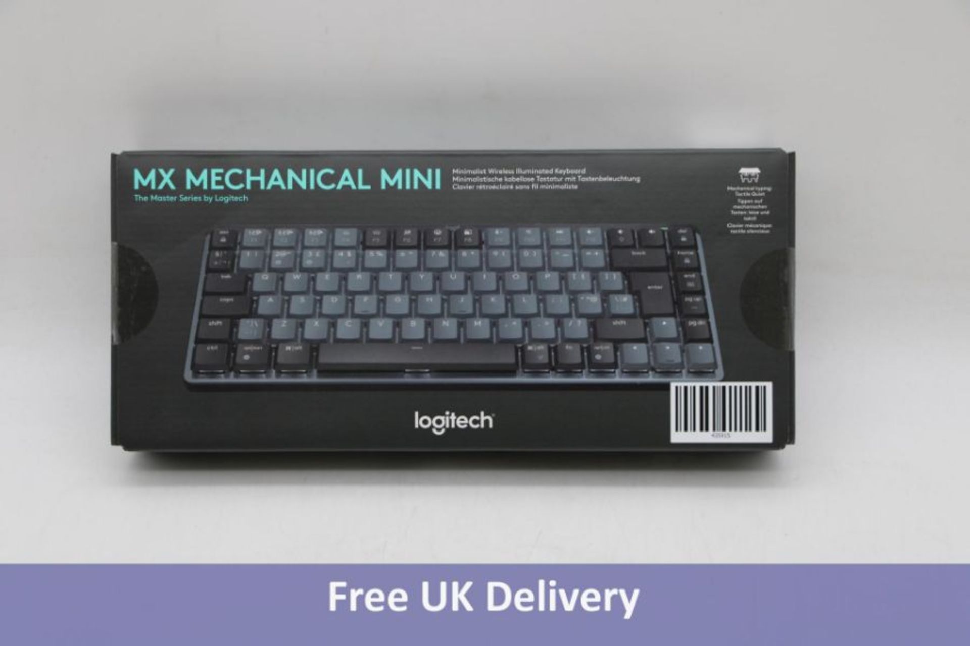 Logitech MX Mechanical Mini Tactile Quiet Wireless Keyboard, Graphite