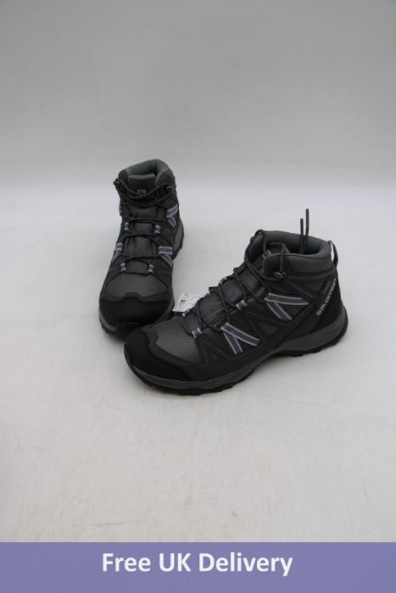 Salomon Woman's Leighton Mid GTX Walking Boots, Grey/Black, UK 8, No Box
