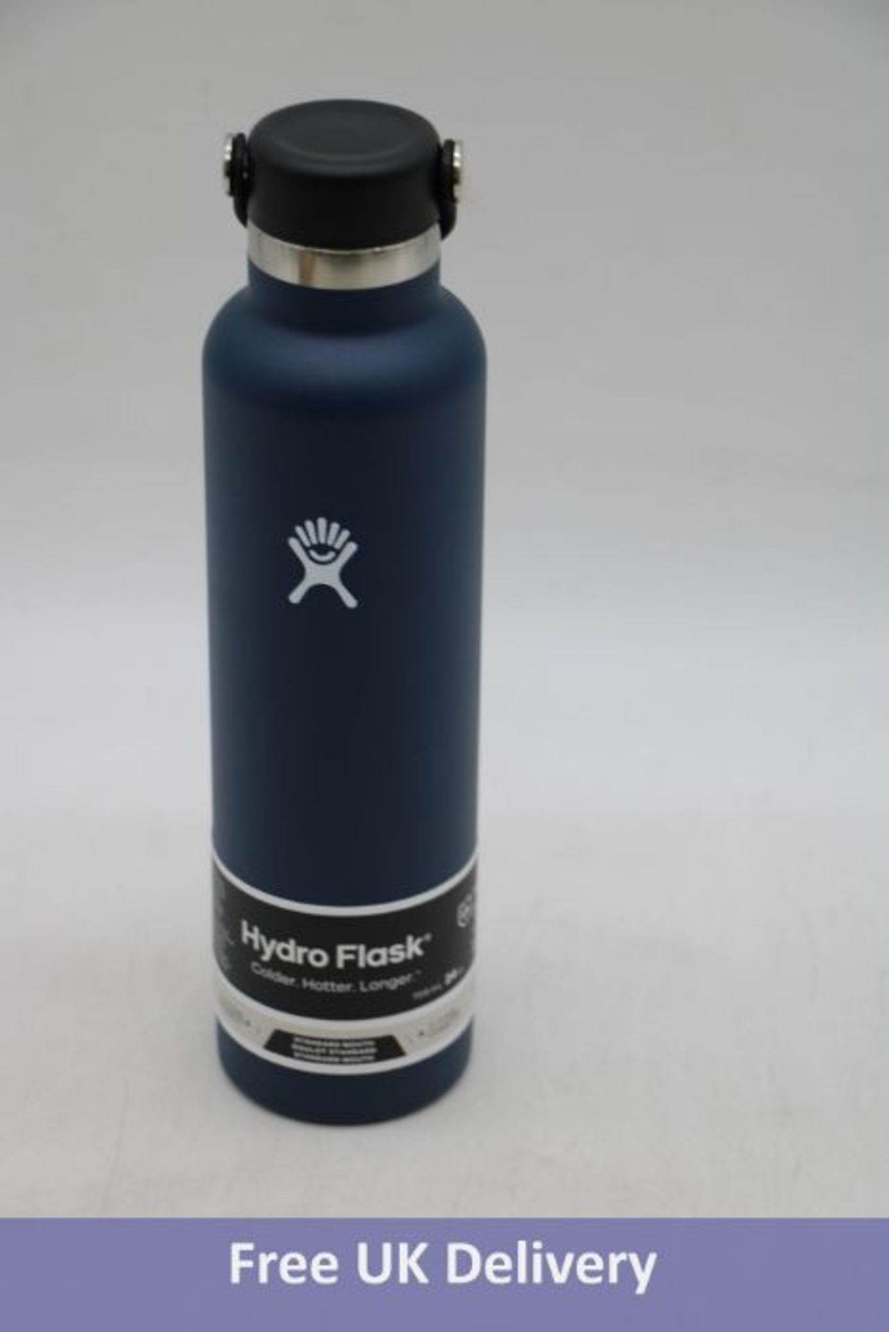 Four Hydro Flask Standard Flex Cap Water Bottles, 24oz, Indigo Blue