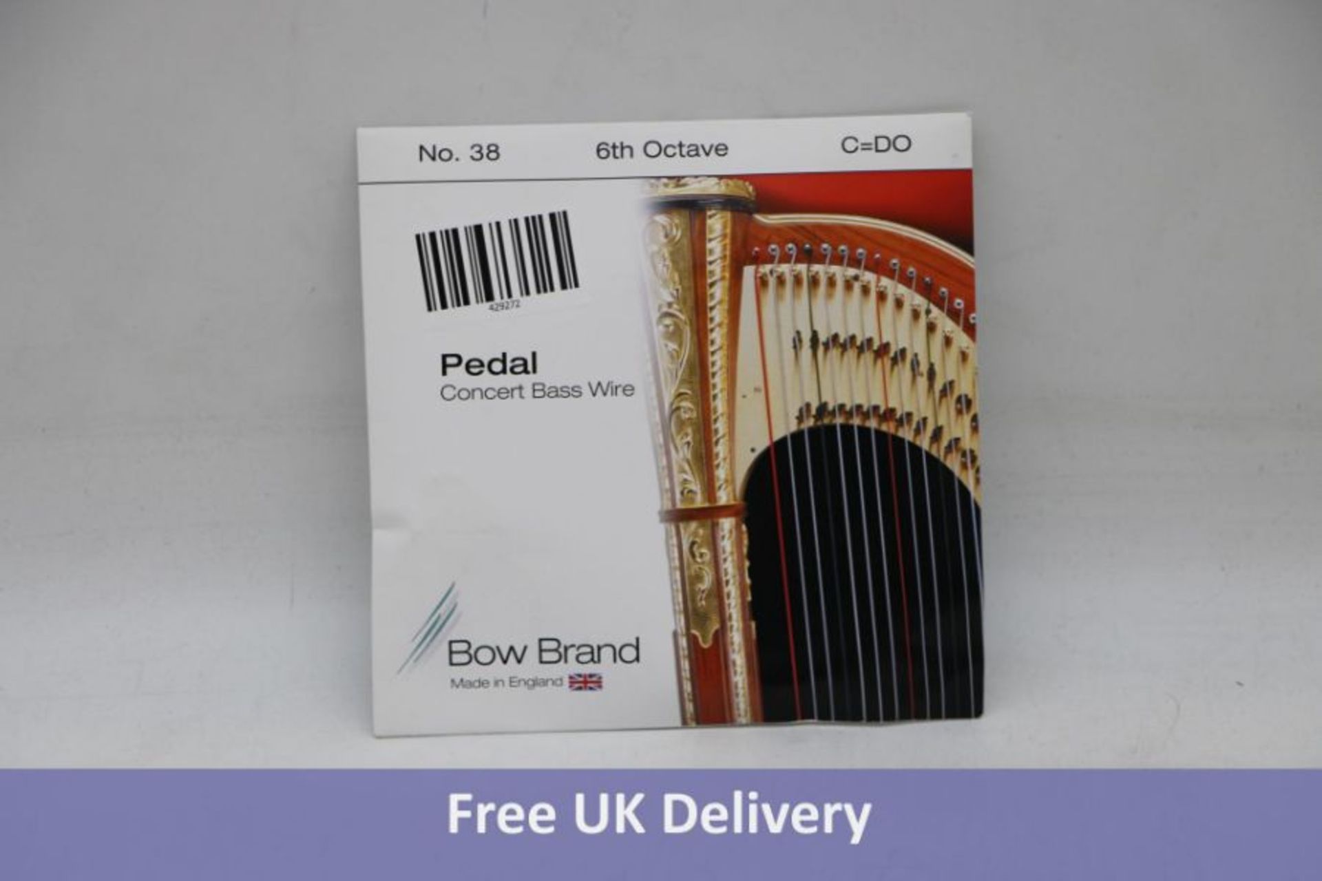 Four Packs of Bow Brand Pedal Wire 6th, Includes 2x D String No. 37 and 2x F - Bass No. 42