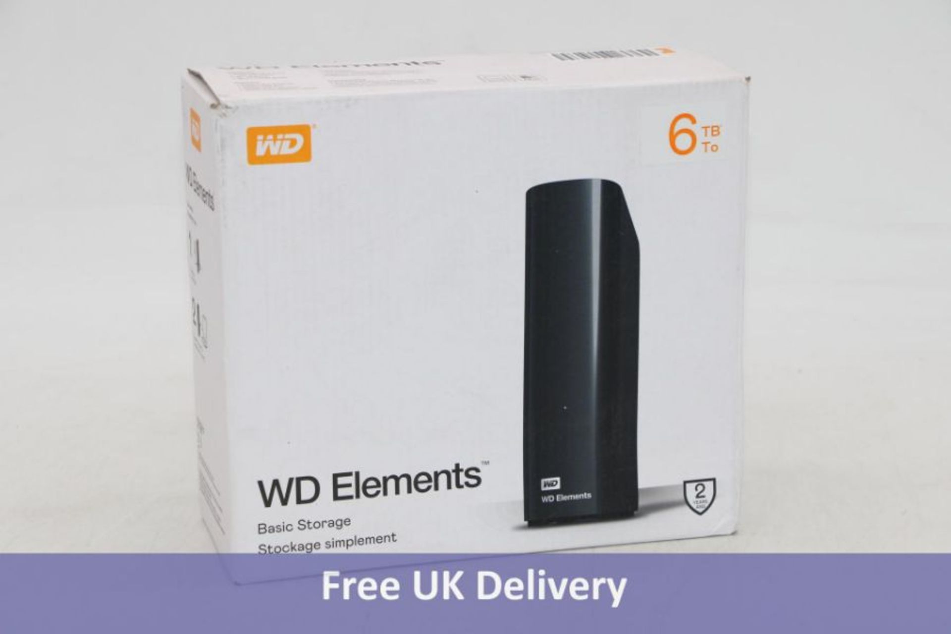 WD Elements 6TB External Desktop Hard Drive, Black