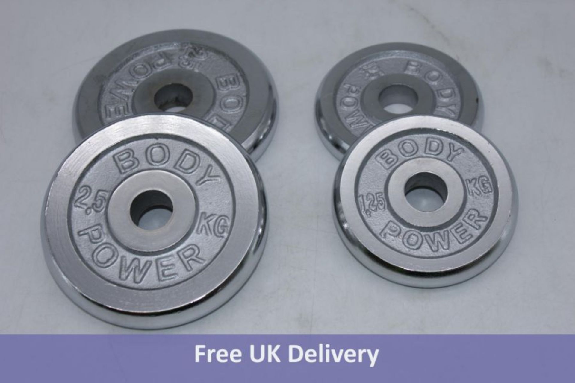 Body Power Weight Set to includes 2x 1.25KG, 2x 2.5KG, Silver