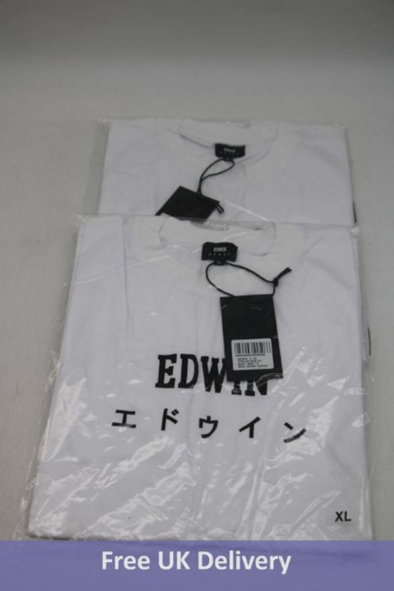 Two Edwin Men's Japan T-Shirts, White/Black, Size M