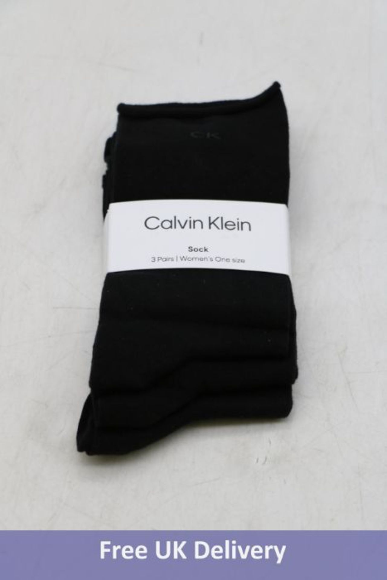 Four Calvin Klein Women's Socks Pack of 3, Black, One Size