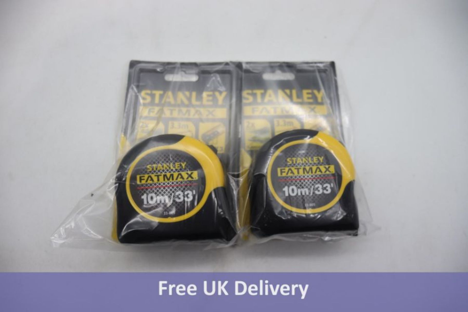 Two Stanley FatMax Tape Measure, 10m